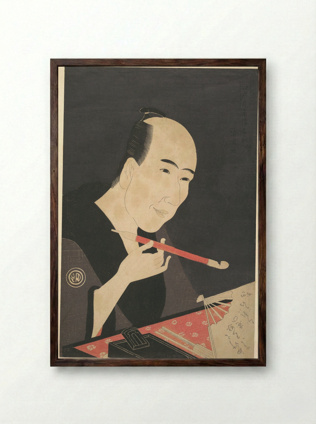 The Writer Santō Kyōden - Chōkyōsai Eiri - Framed Print Dark Wood