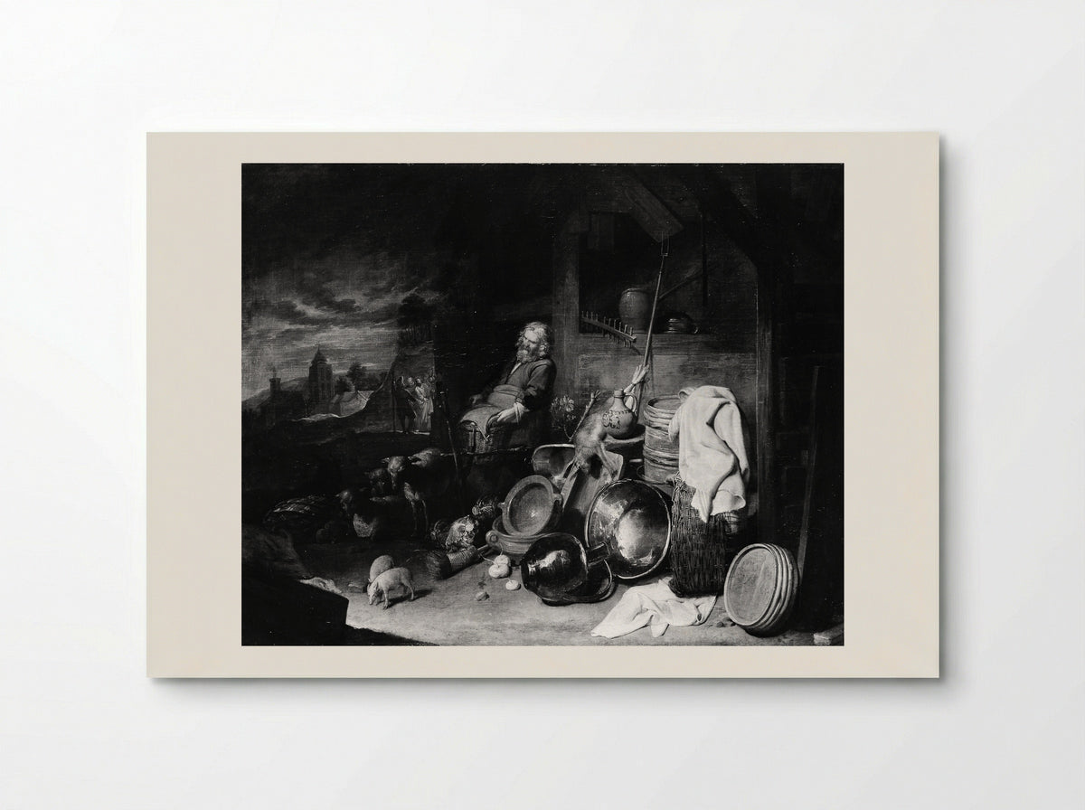 The Yard of the Inn at Emmaus - David Ryckaert III - Poster