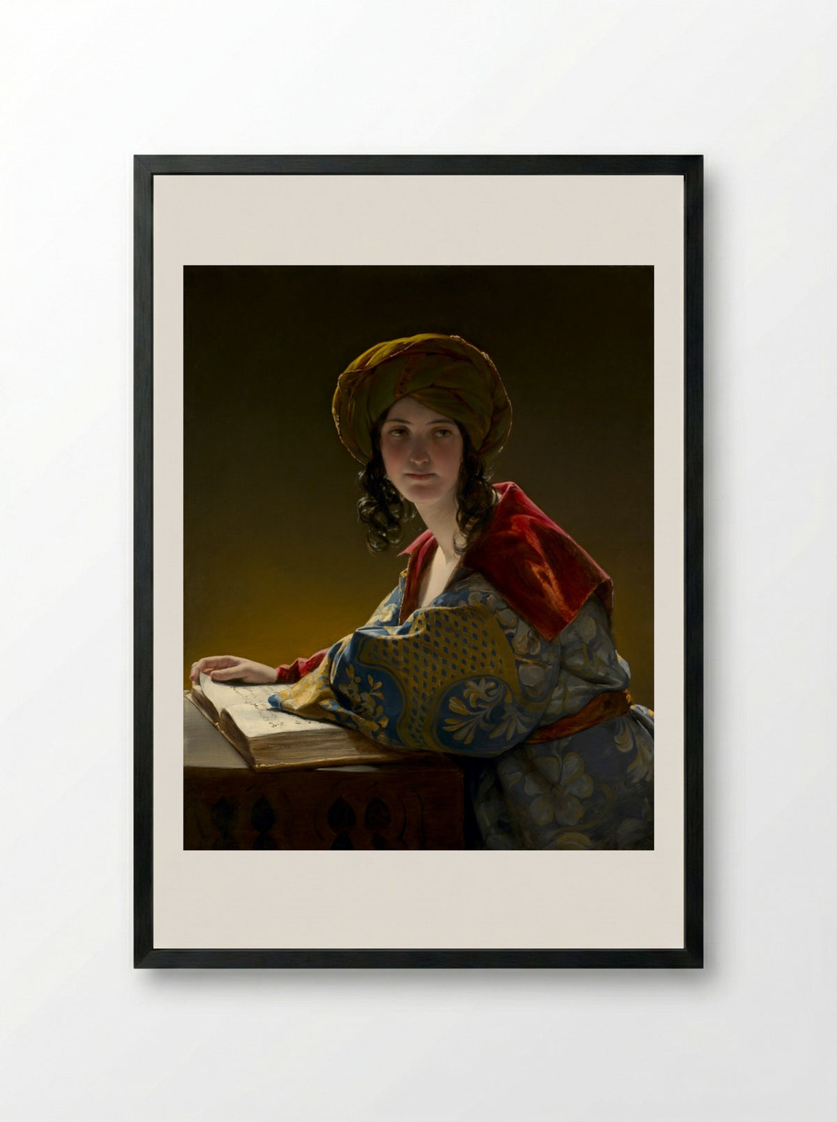 The Young Eastern Woman - Friedrich Amerling - Framed Print Black