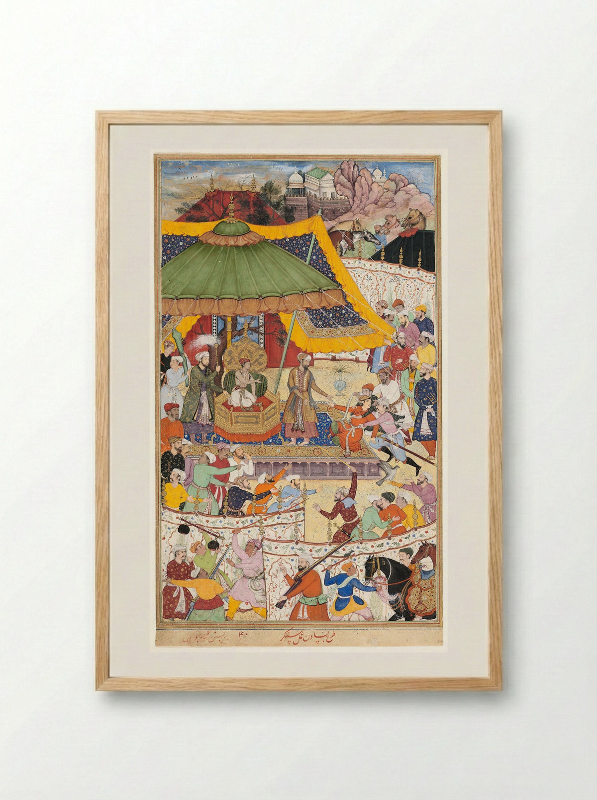 The Young Emperor Akbar Arrests the Insolent Shah Abu’l-Maali - Basawan - Framed Print Wood