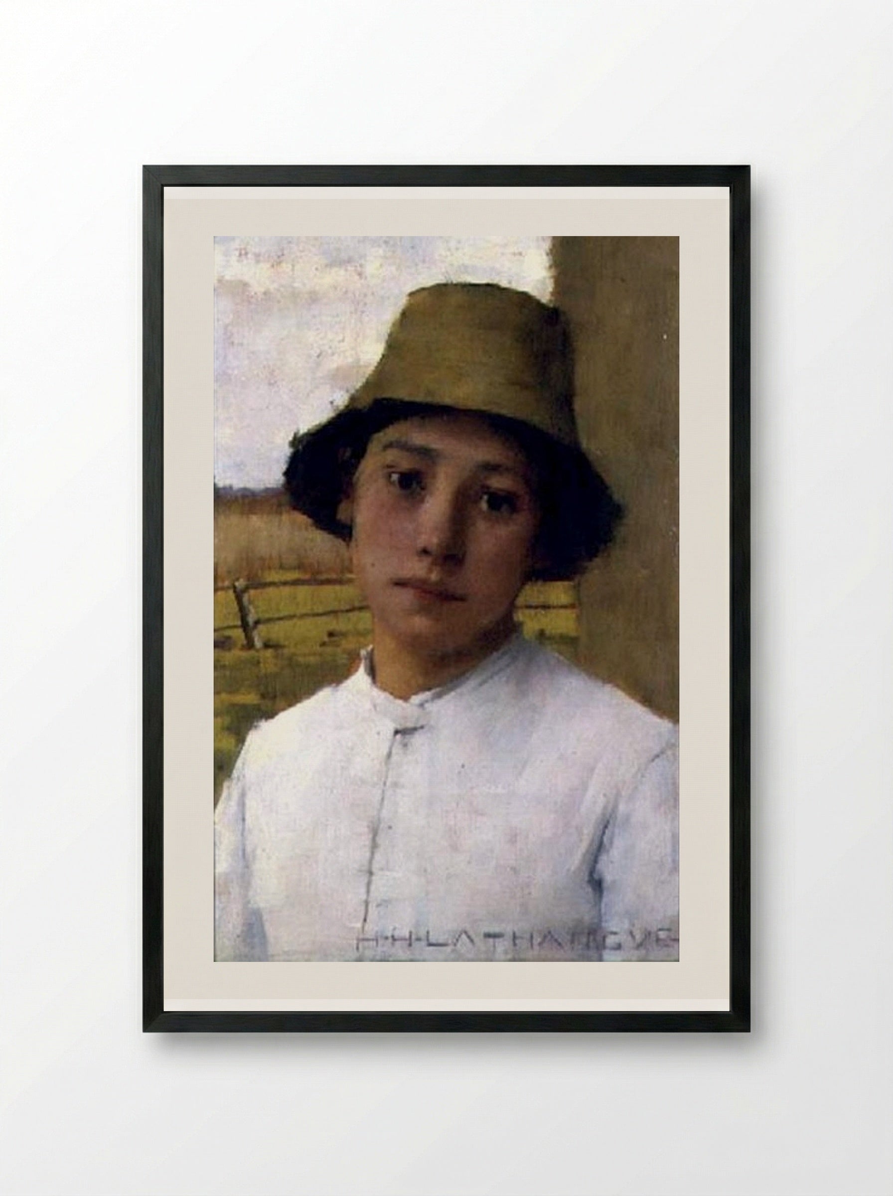 The Young Farmhand - Henry Herbert La Thangue - Framed Print Black