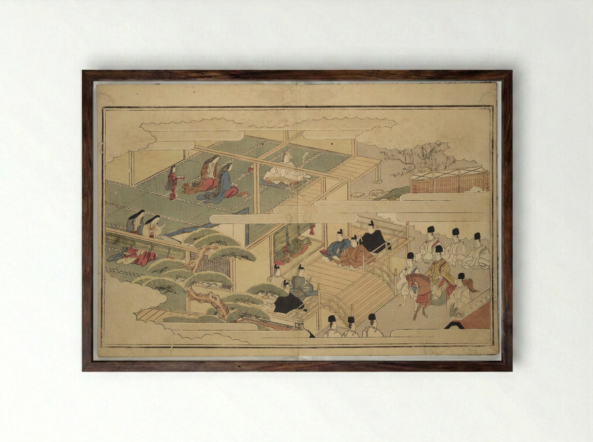 The Young God Ebisu (Waka ebisu) - Kitagawa Utamaro - Framed Print Dark Wood