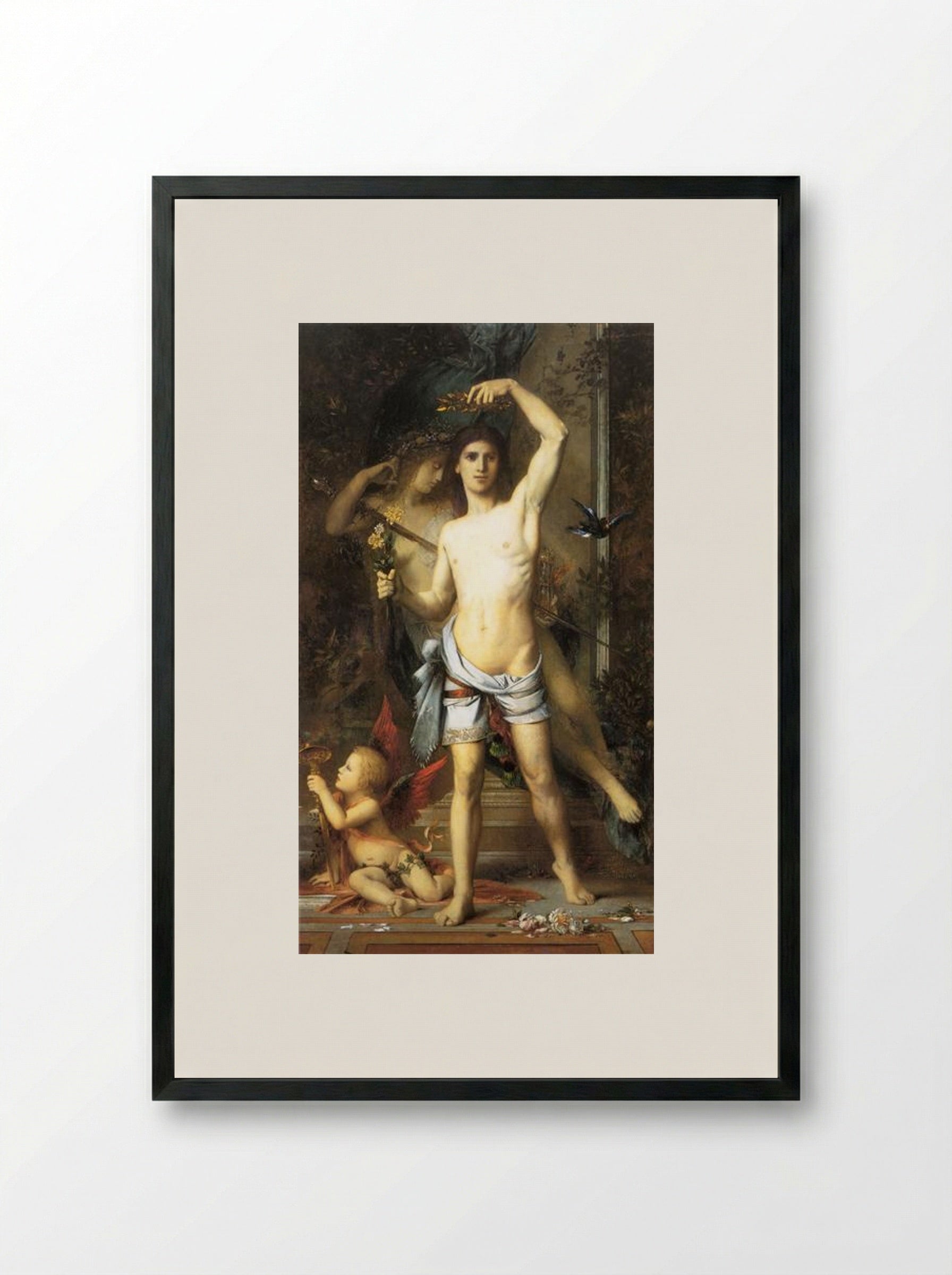 The Young Man and Death - Gustave Moreau - Framed Print Black