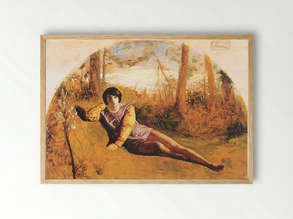The Young Poet - Arthur Hughes - Framed Print Wood