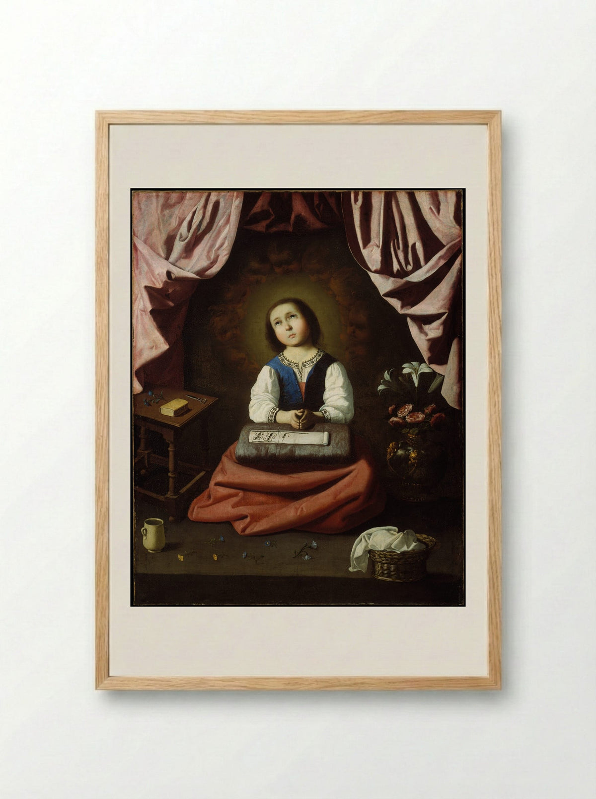 The Young Virgin - Francisco de Zurbarán - Framed Print Wood