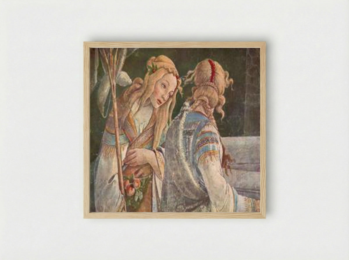 The Youth of Moses (detail) - Sandro Botticelli - Framed Print Wood