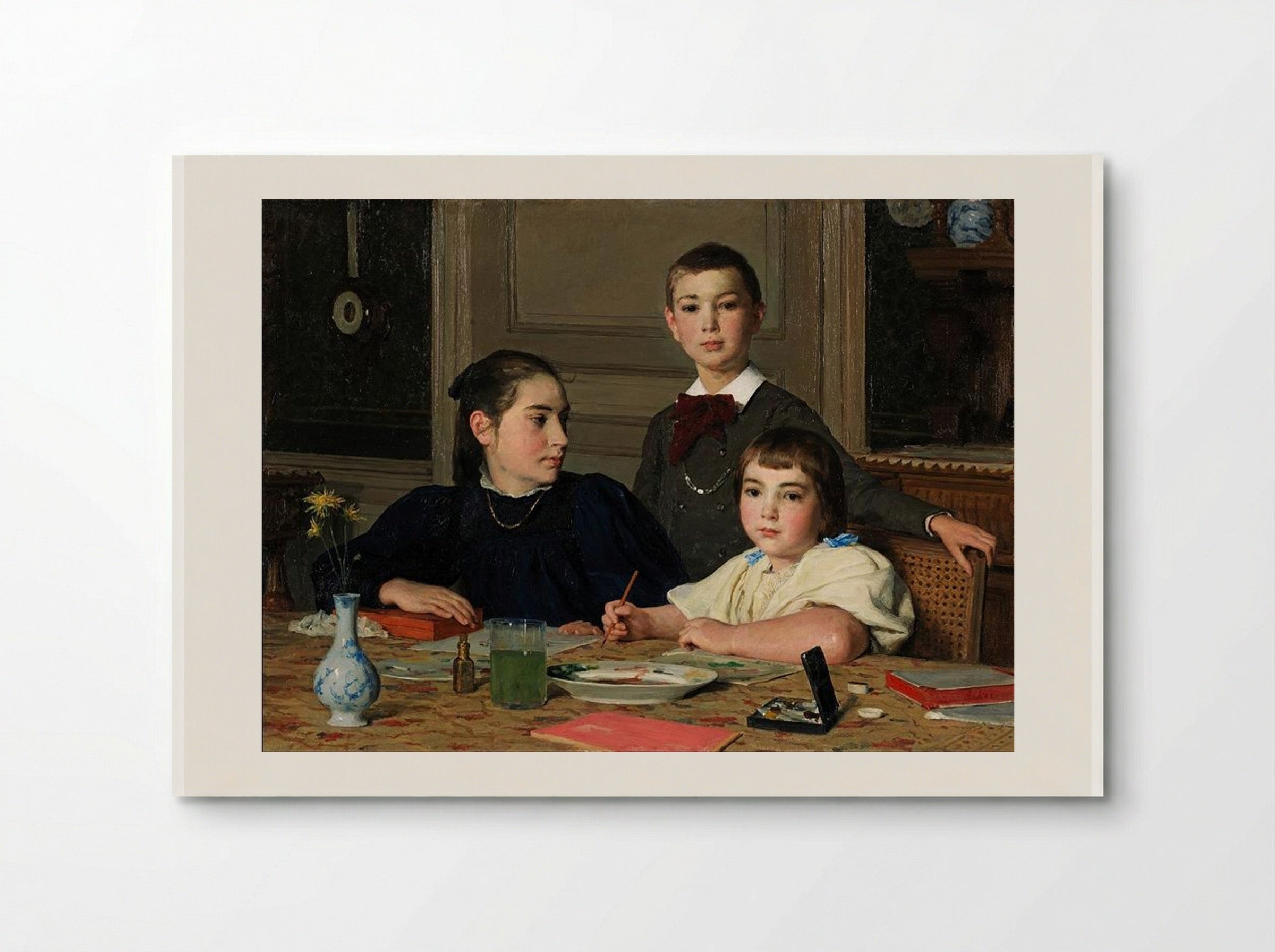 The Zaeslin Siblings - Albert Anker - Poster