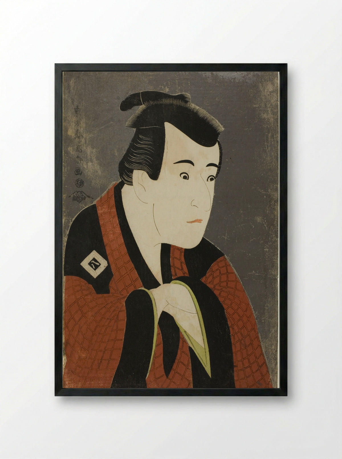 The actor Ichikawa Yaozo III as Tanabe Bunzo - Tōshūsai Sharaku - Framed Print Black