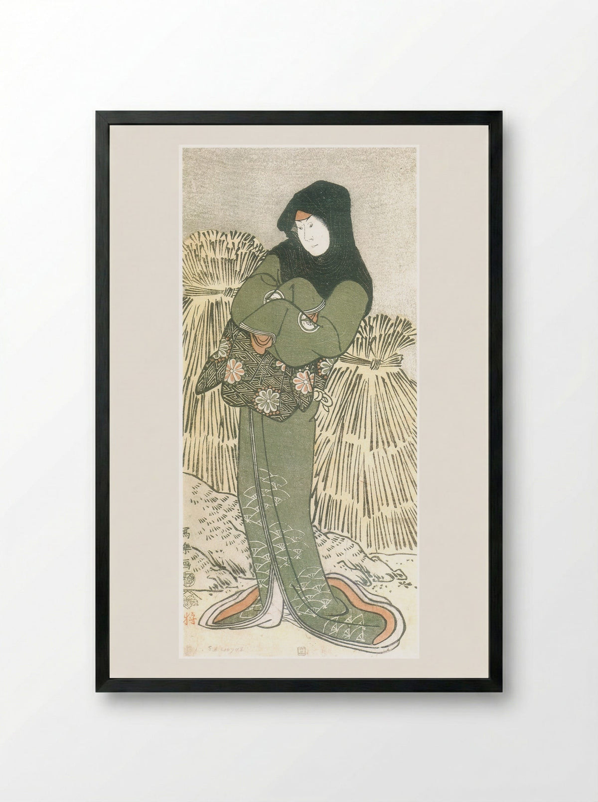 The actor Iwai Hanshiro IV as Otoma - Tōshūsai Sharaku - Framed Print Black