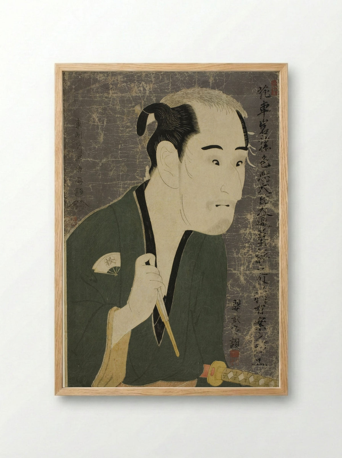 The actor Onoe Matsusuke I as Matsushita Mikinoshin - Tōshūsai Sharaku - Framed Print Wood