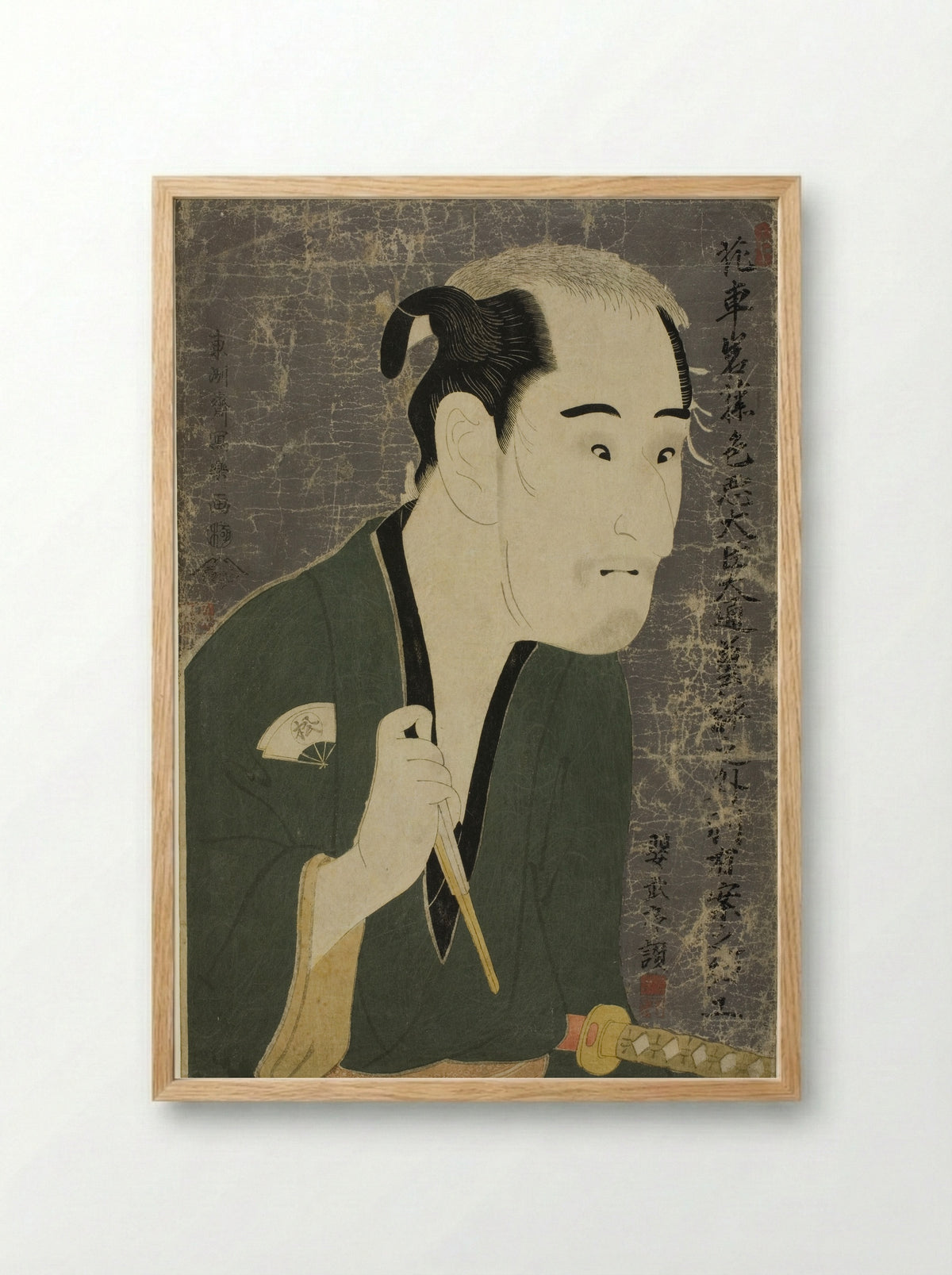 The actor Onoe Matsusuke I as Matsushita Mikinoshin - Tōshūsai Sharaku - Framed Print Wood