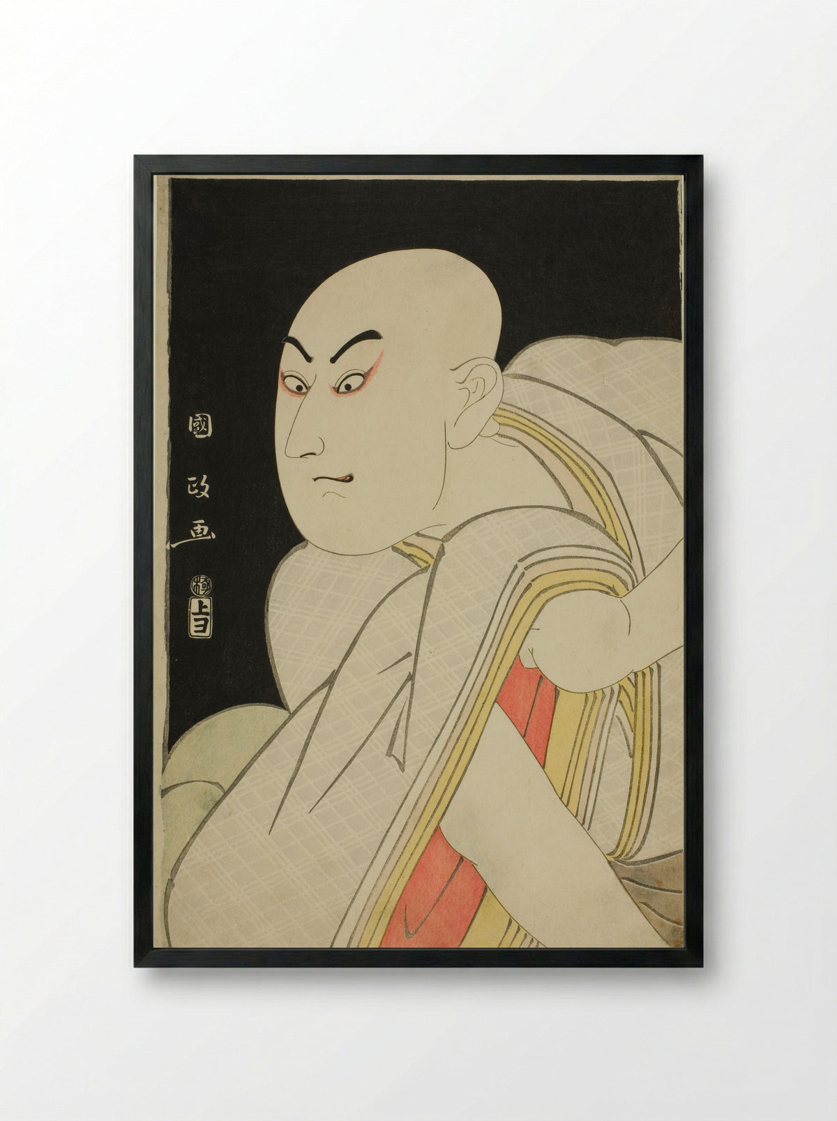 The actor Sawamura Sojuro III as the lay priest Kiyomori - Utagawa Kunimasa - Framed Print Black