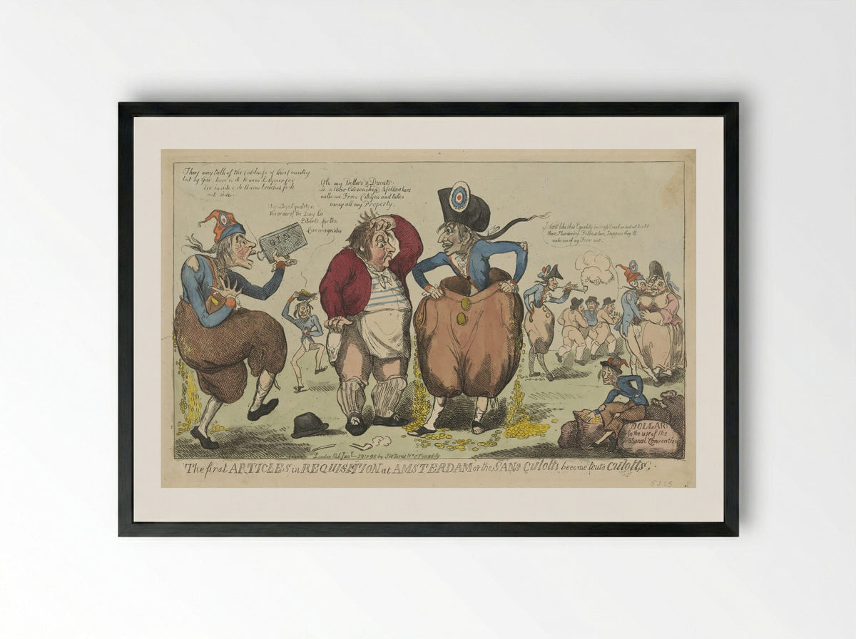 The first ARTICLES in REQUISITION at AMSTERDAM - Isaac Cruikshank - Framed Print Black