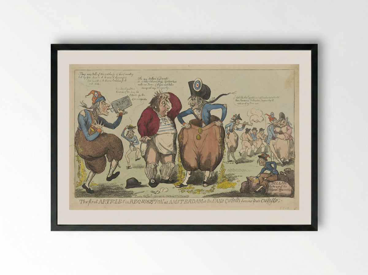 The first ARTICLES in REQUISITION at AMSTERDAM - Isaac Cruikshank - Framed Print Black