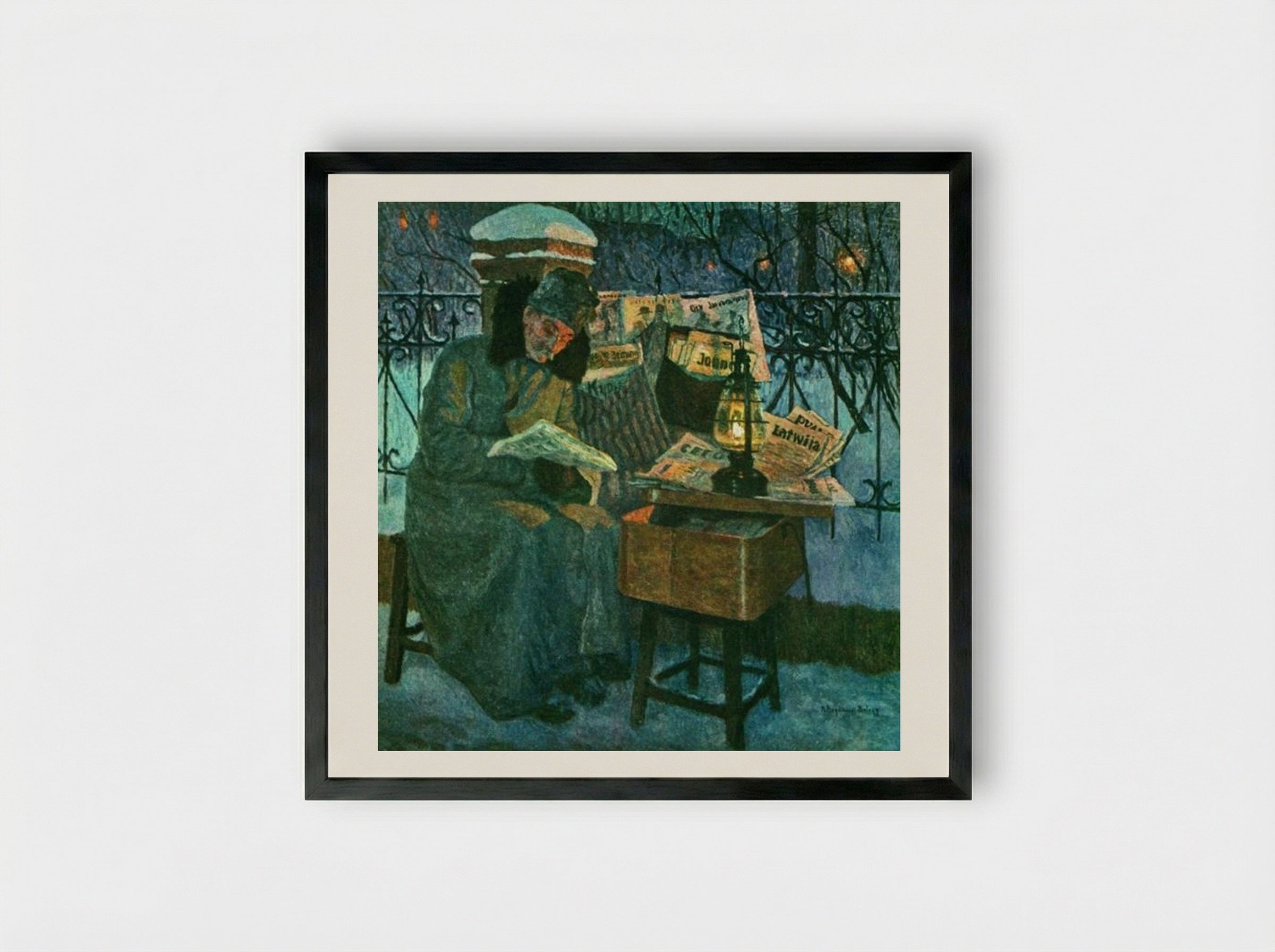 The former Defender of the Homeland - Nikolay Bogdanov-Belsky - Framed Print Black