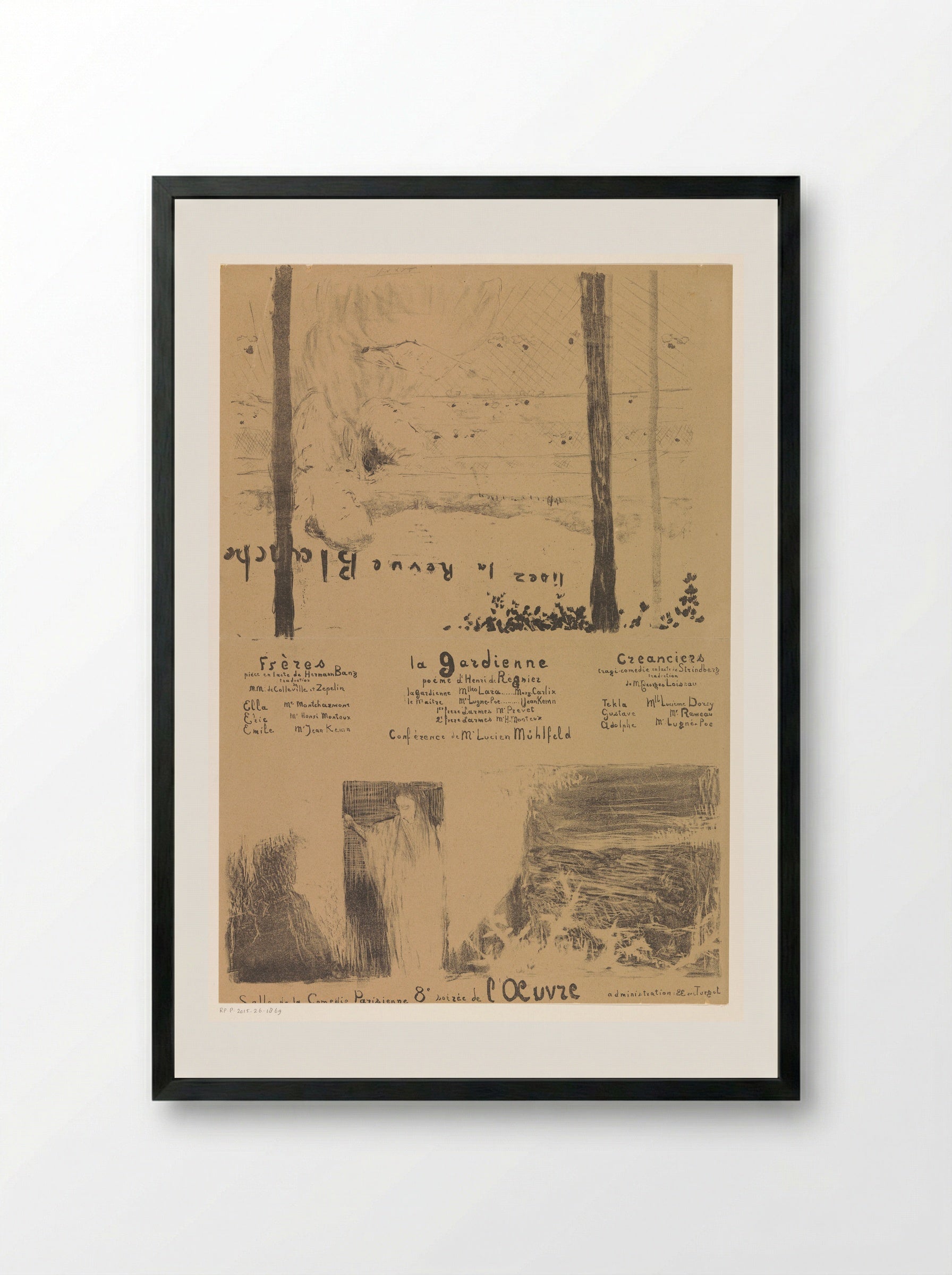 Theater Programme and Advertisement for La Revue Blanche - Édouard Vuillard - Framed Print Black