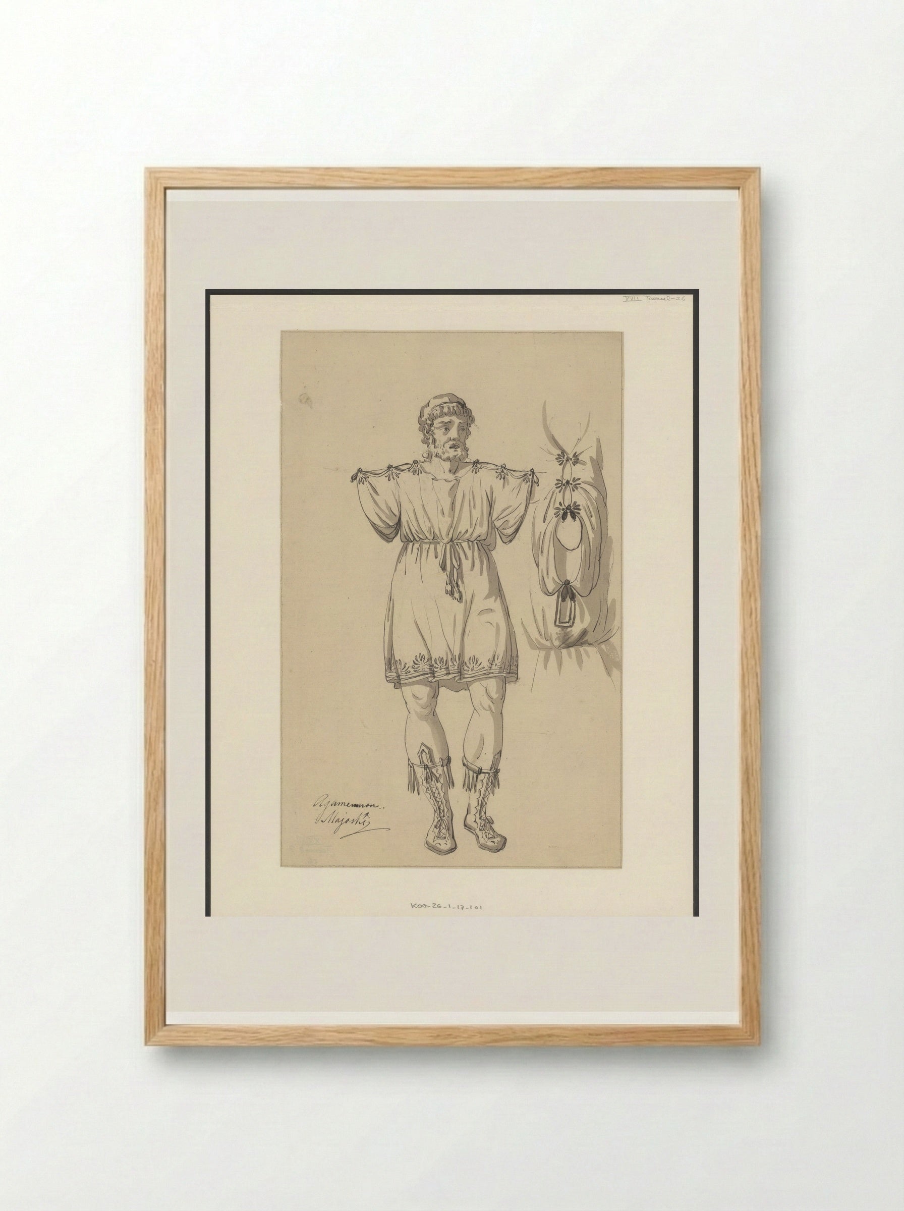 Theaterkostuum voor Aigisthos uit de voorstelling Agamemnon - Johannes Jelgerhuis - Framed Print Wood