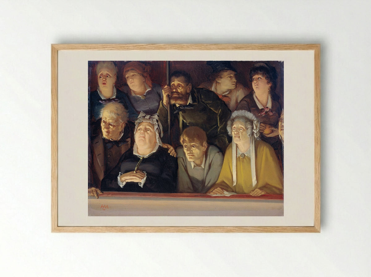 Theaterpubliek - Hippolyte Michaud - Framed Print Wood