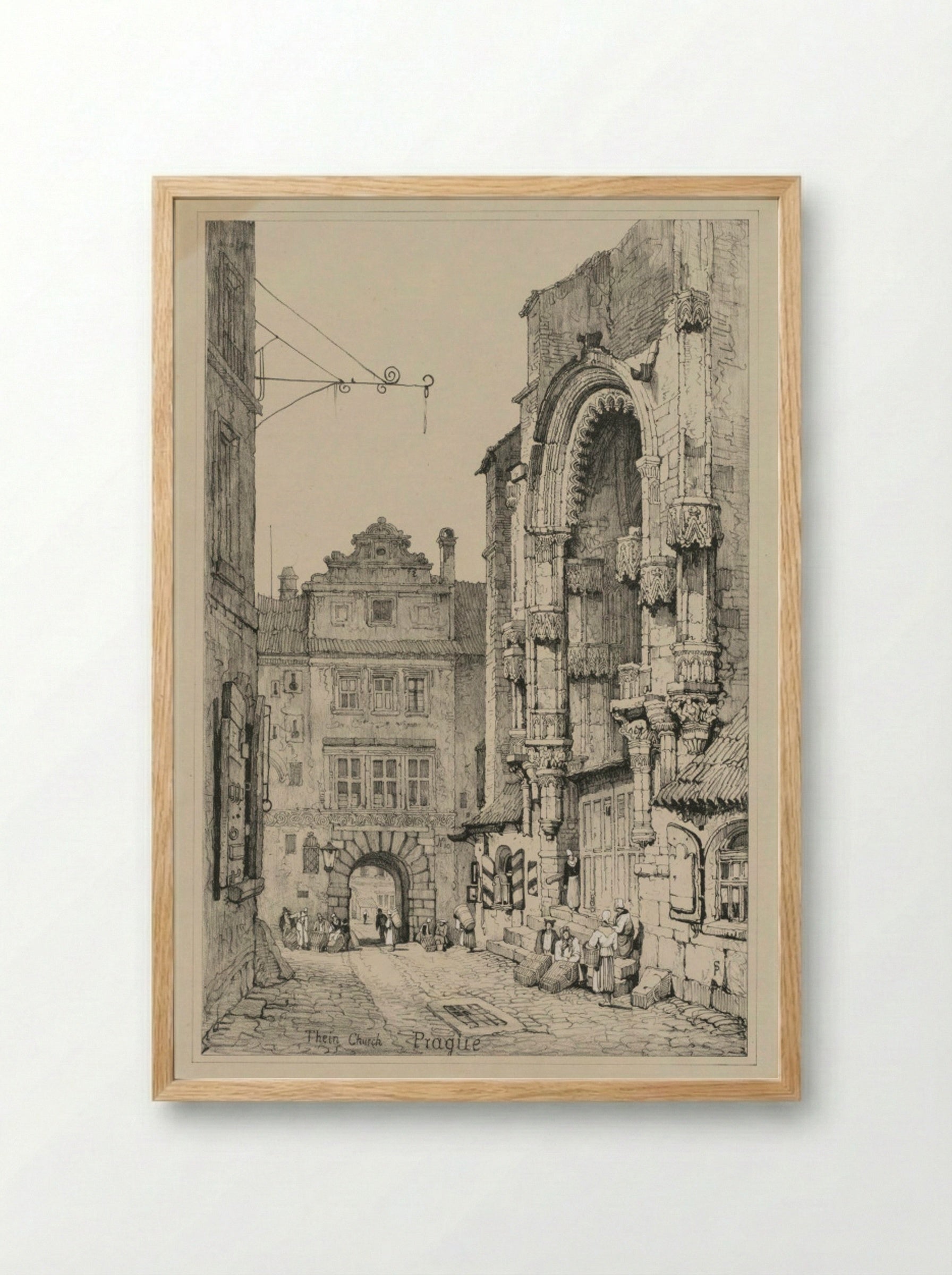 Thein Church, Prague - Samuel Prout - Framed Print Wood