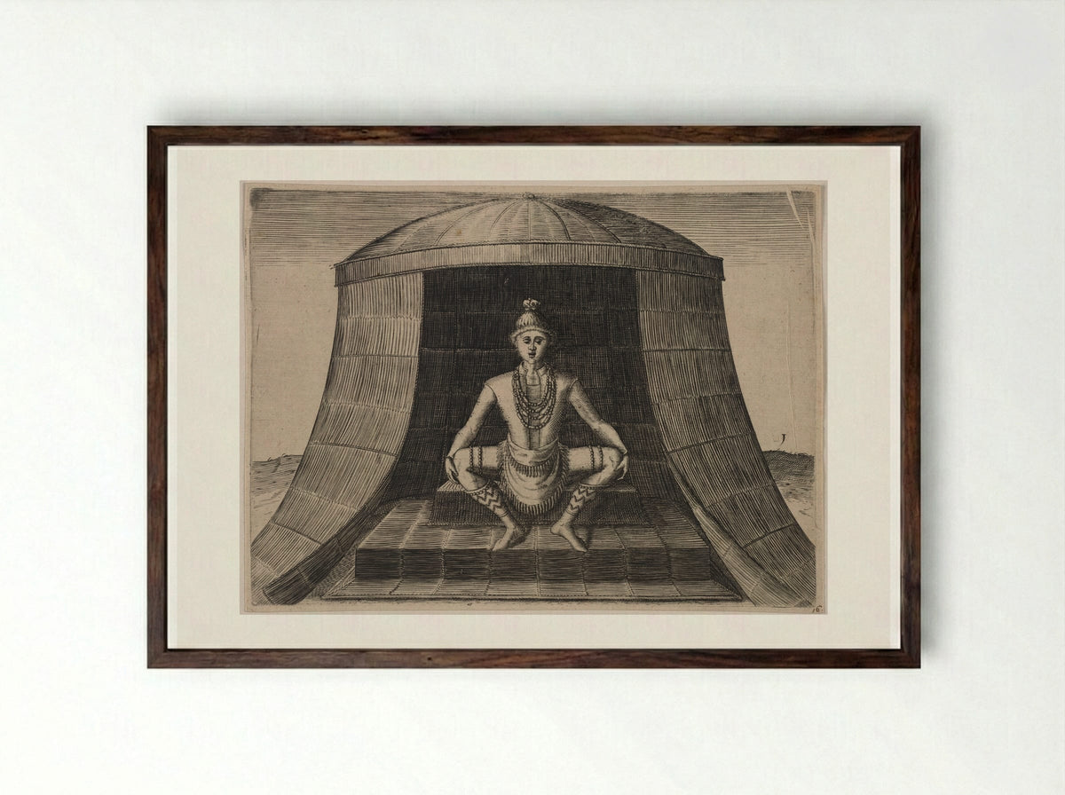 Their Idol Kiwasa - Theodor de Bry - Framed Print Dark Wood