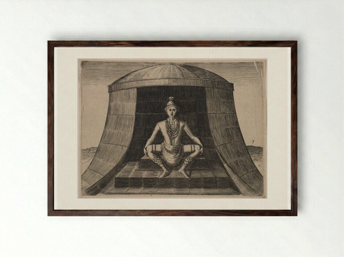 Their Idol Kiwasa - Theodor de Bry - Framed Print Dark Wood
