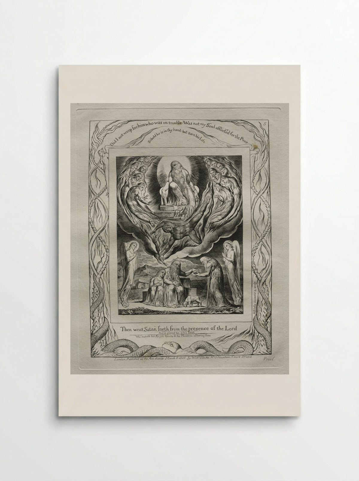 Then Went Satan Forth from the Presence of the Lord - William Blake - Poster