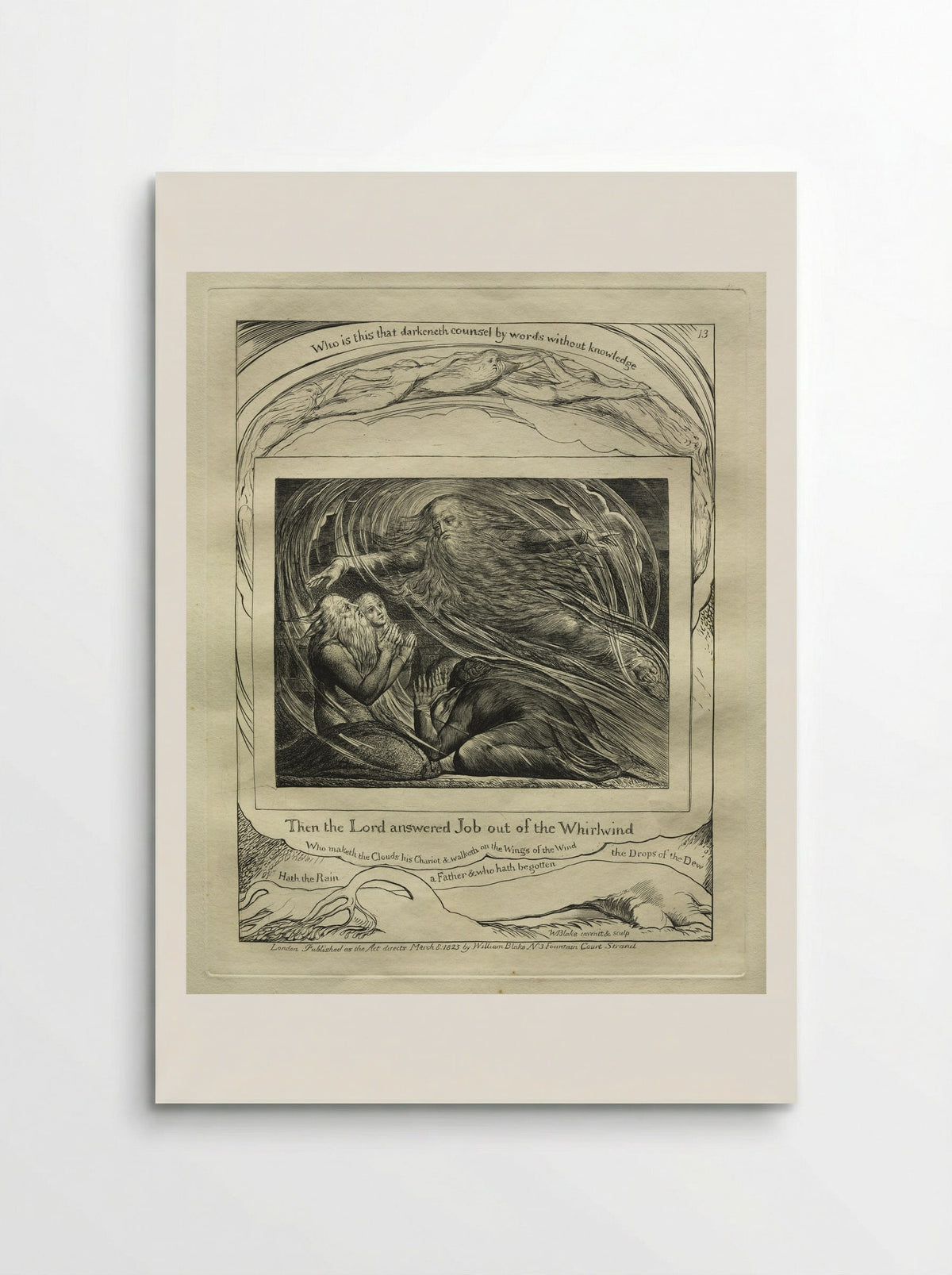 Then the Lord Answered Job out of the Whirlwind - William Blake - Poster
