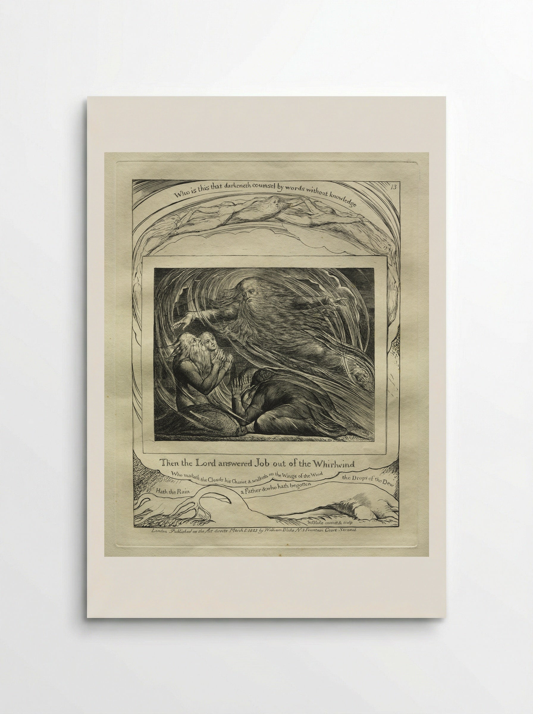 Then the Lord Answered Job out of the Whirlwind - William Blake - Poster