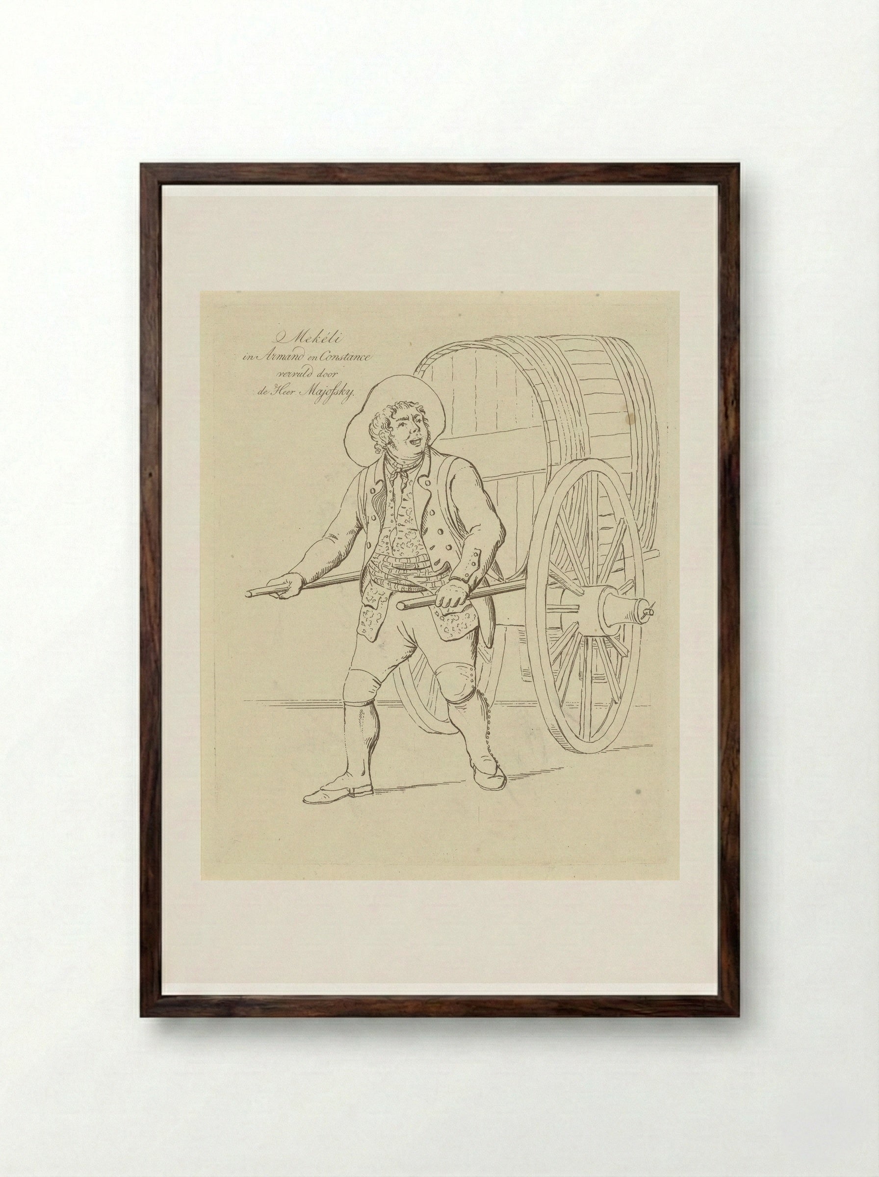 Theo Majofski in the role of Mekéli - Johannes Jelgerhuis - Framed Print Dark Wood