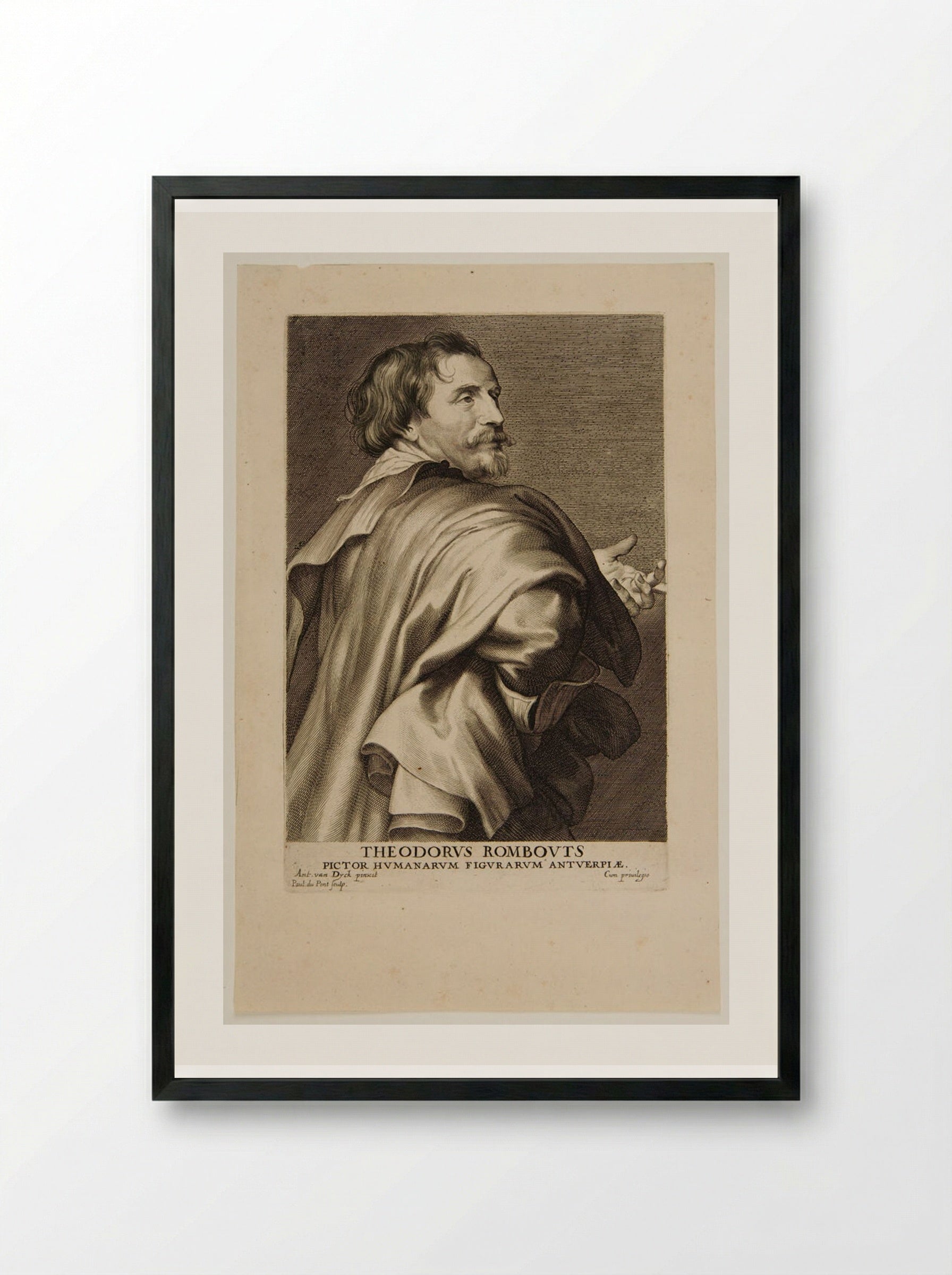 Theodor Rombouts - Paulus Pontius - Framed Print Black