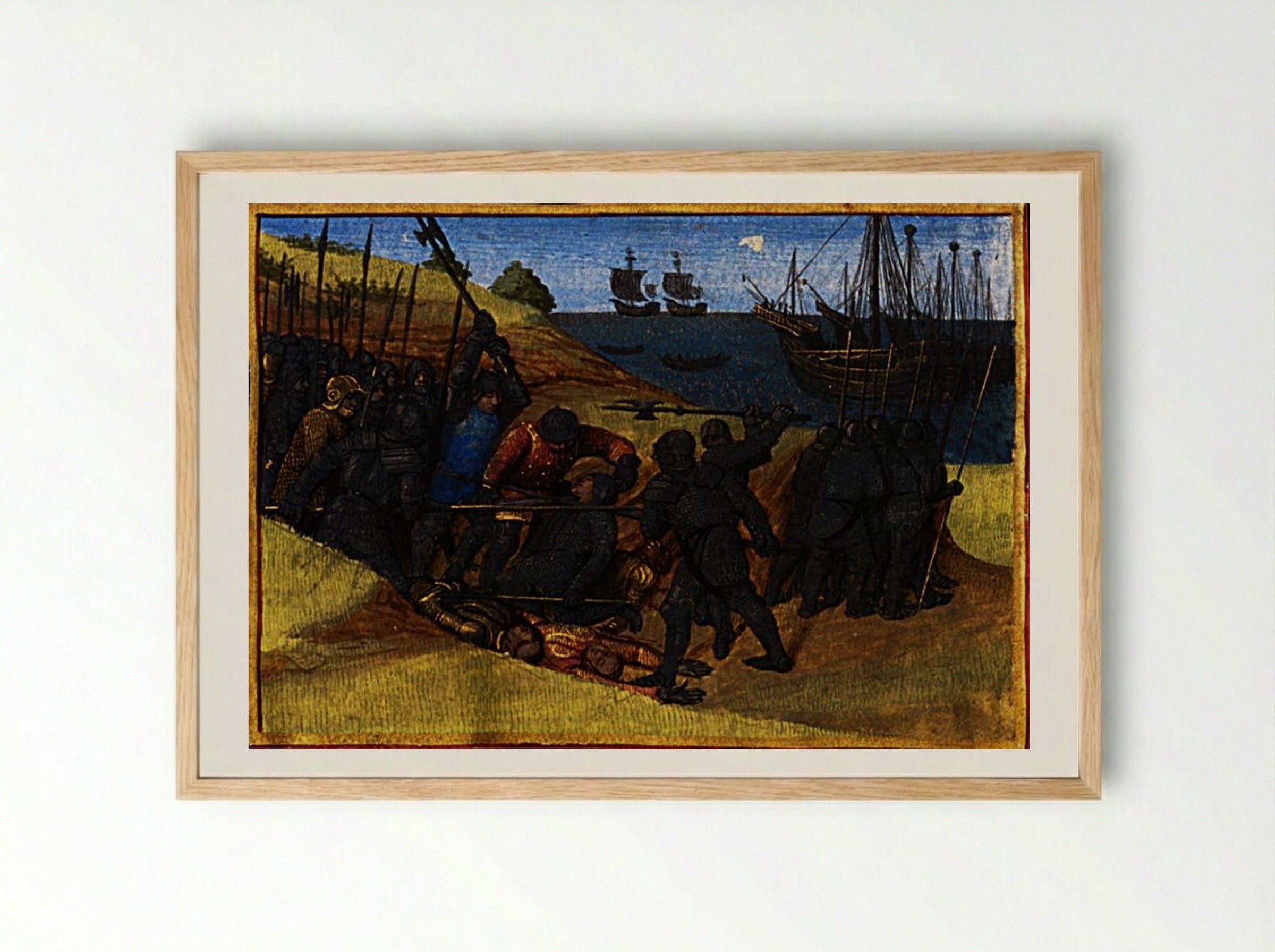 Theodoric's Victory over the Danes - Jean Fouquet - Framed Print Wood