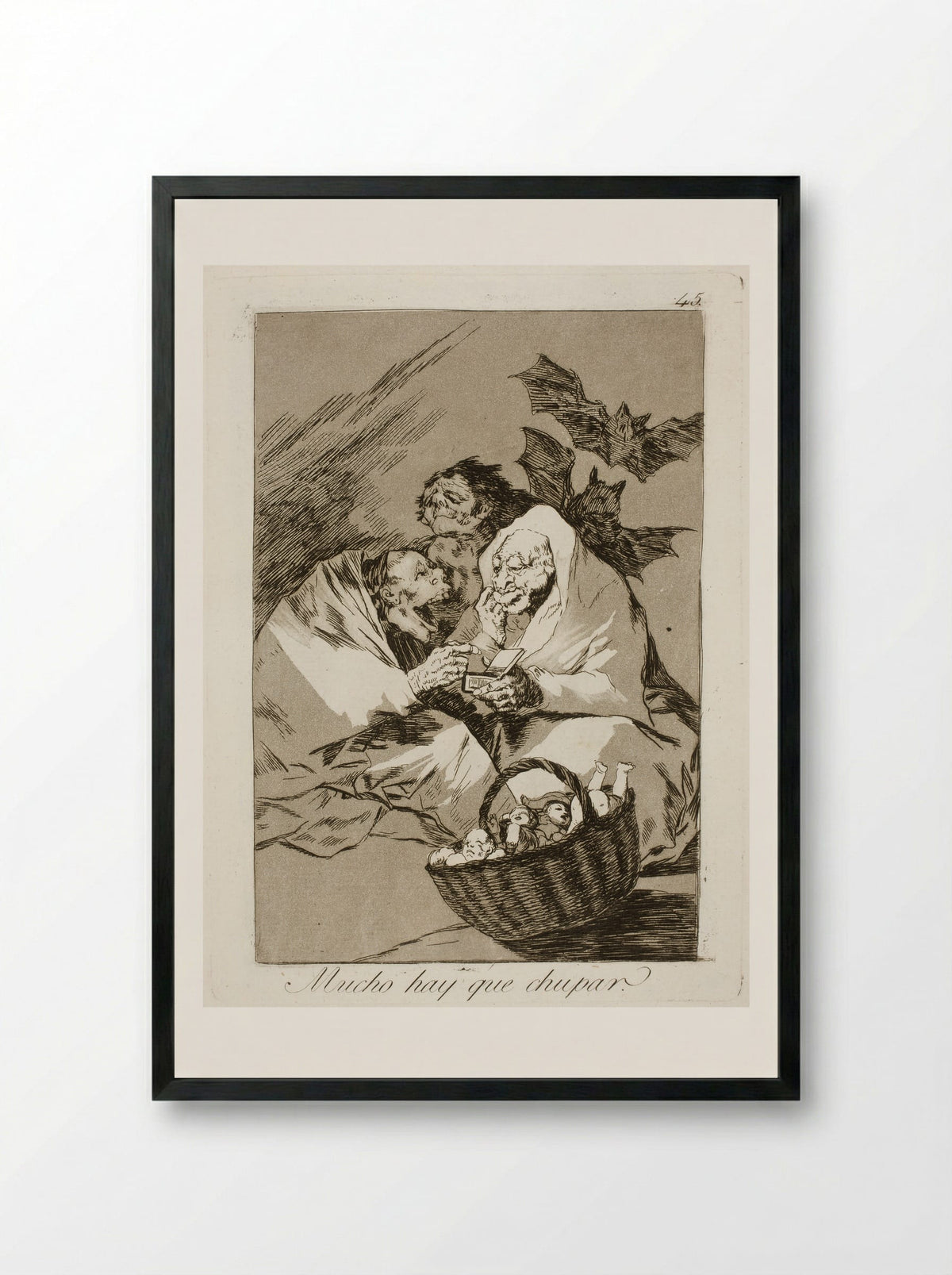 There is Plenty to Suck - Francisco José de Goya y Lucientes - Framed Print Black