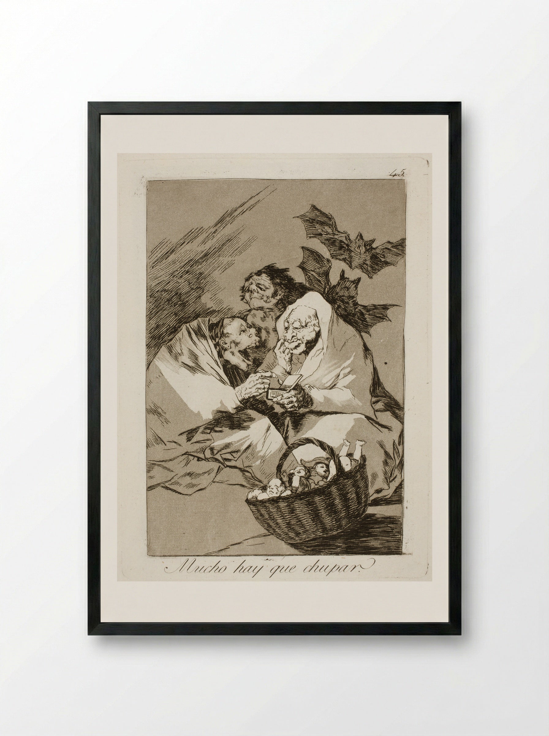 There is Plenty to Suck - Francisco José de Goya y Lucientes - Framed Print Black