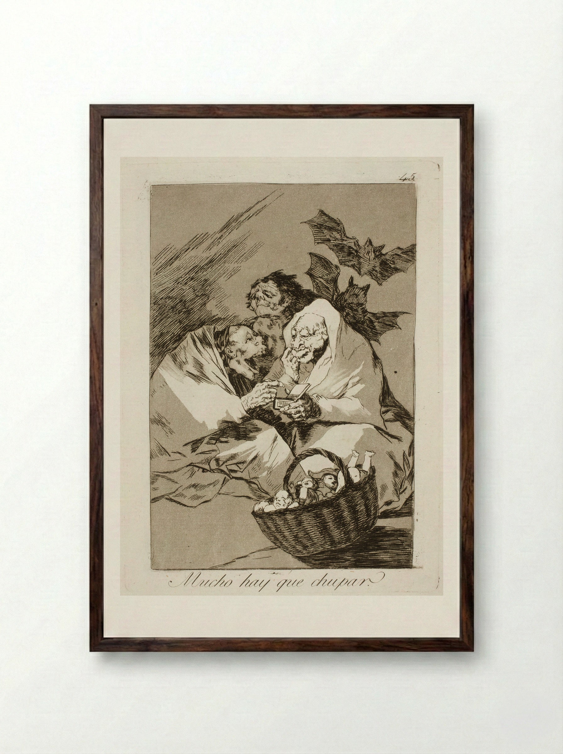 There is Plenty to Suck - Francisco José de Goya y Lucientes - Framed Print Dark Wood