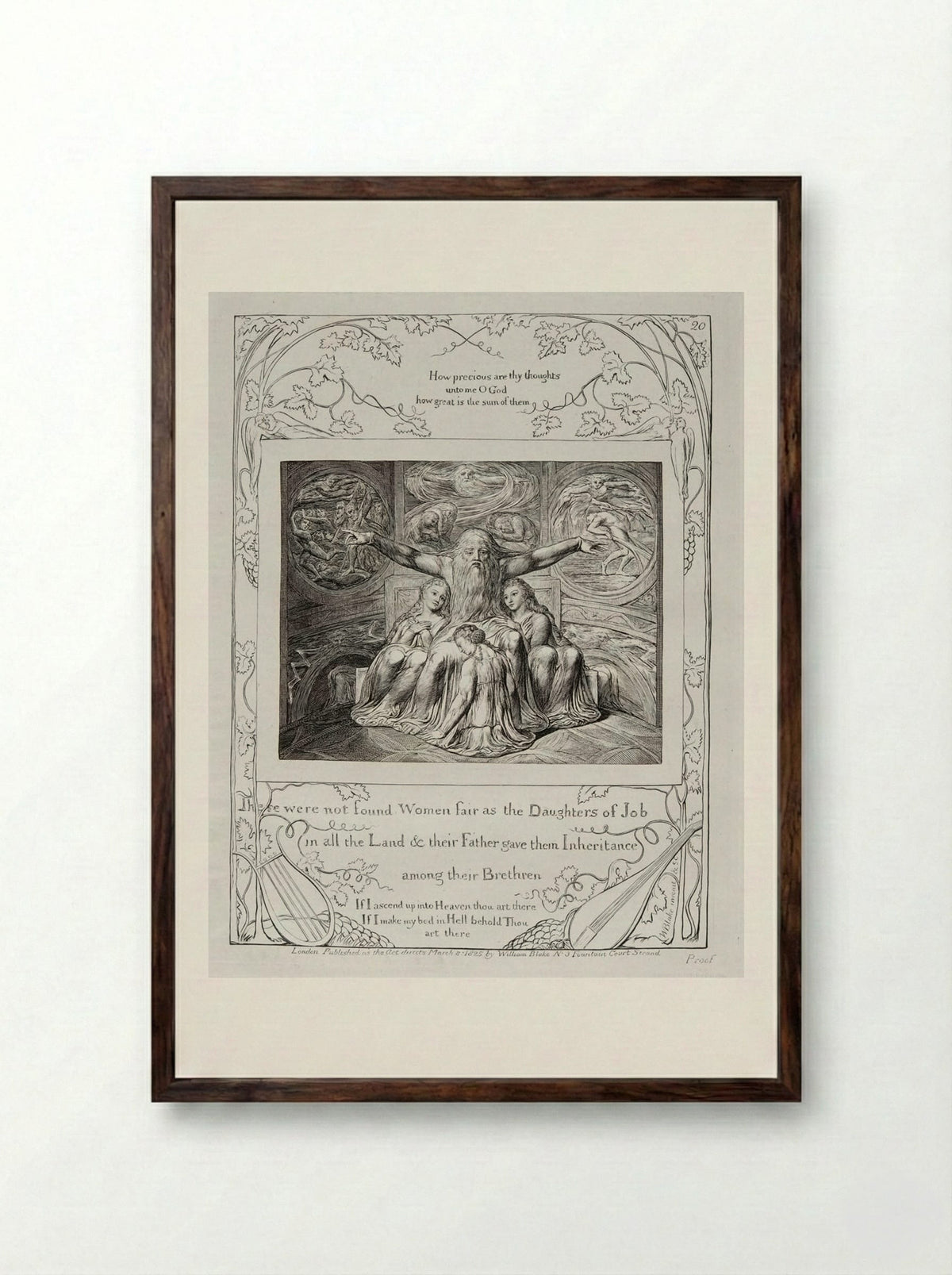 There were not found women fair as the daughters of Job - William Blake - Framed Print Dark Wood