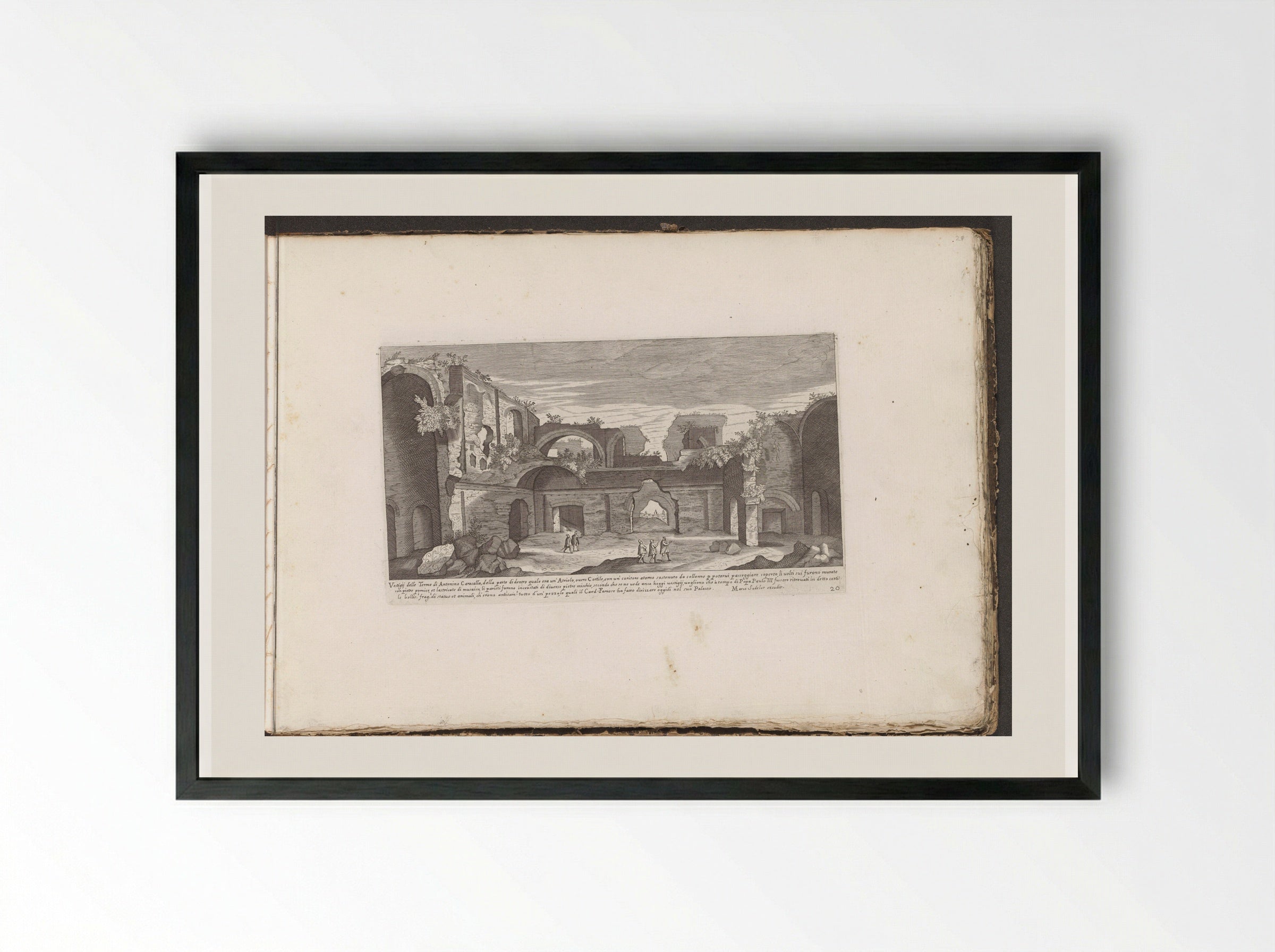 Thermen van Caracalla, van binnen - Giovanni Giacomo de' Rossi - Framed Print Black