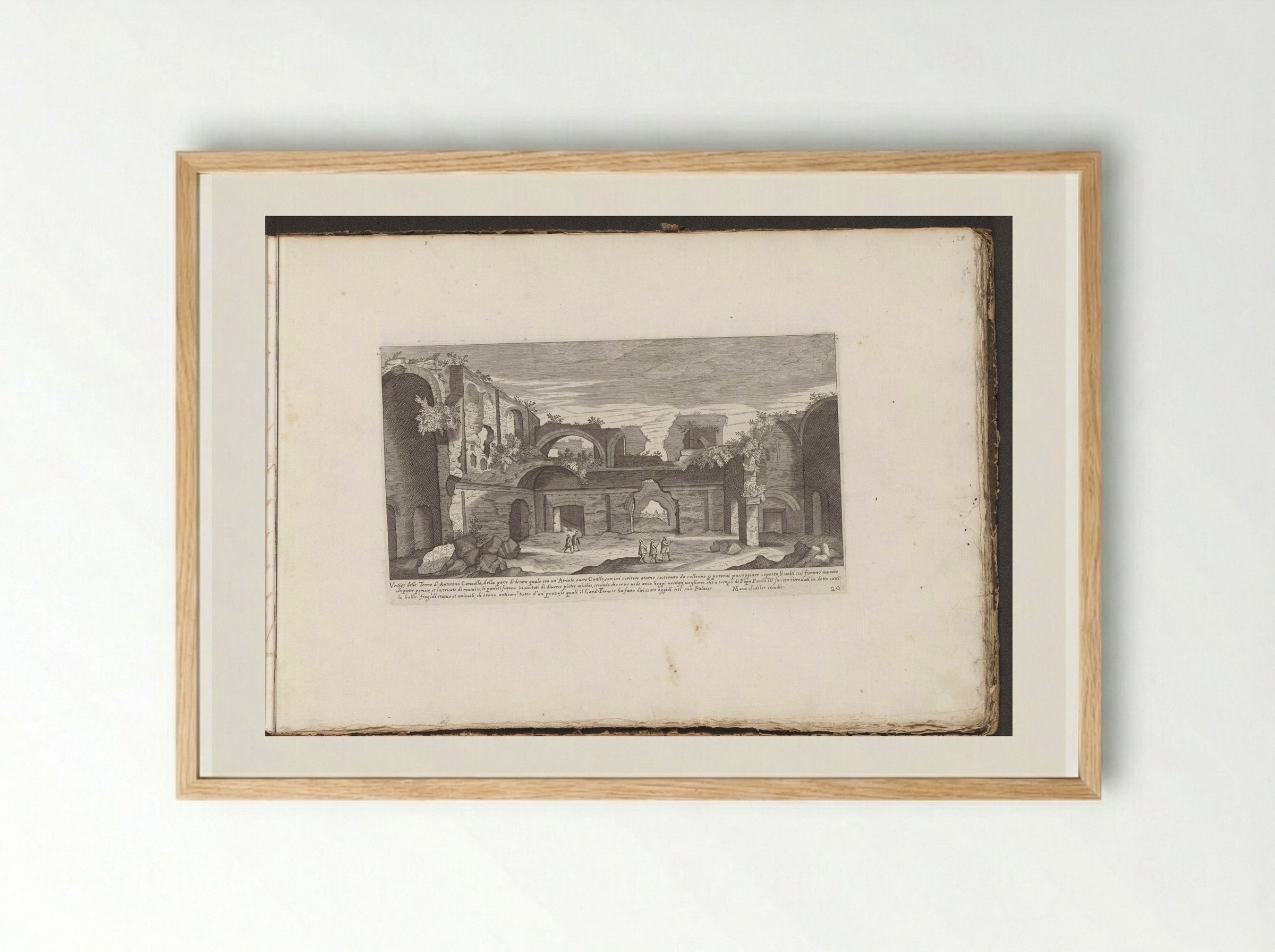 Thermen van Caracalla, van binnen - Giovanni Giacomo de' Rossi - Framed Print Wood