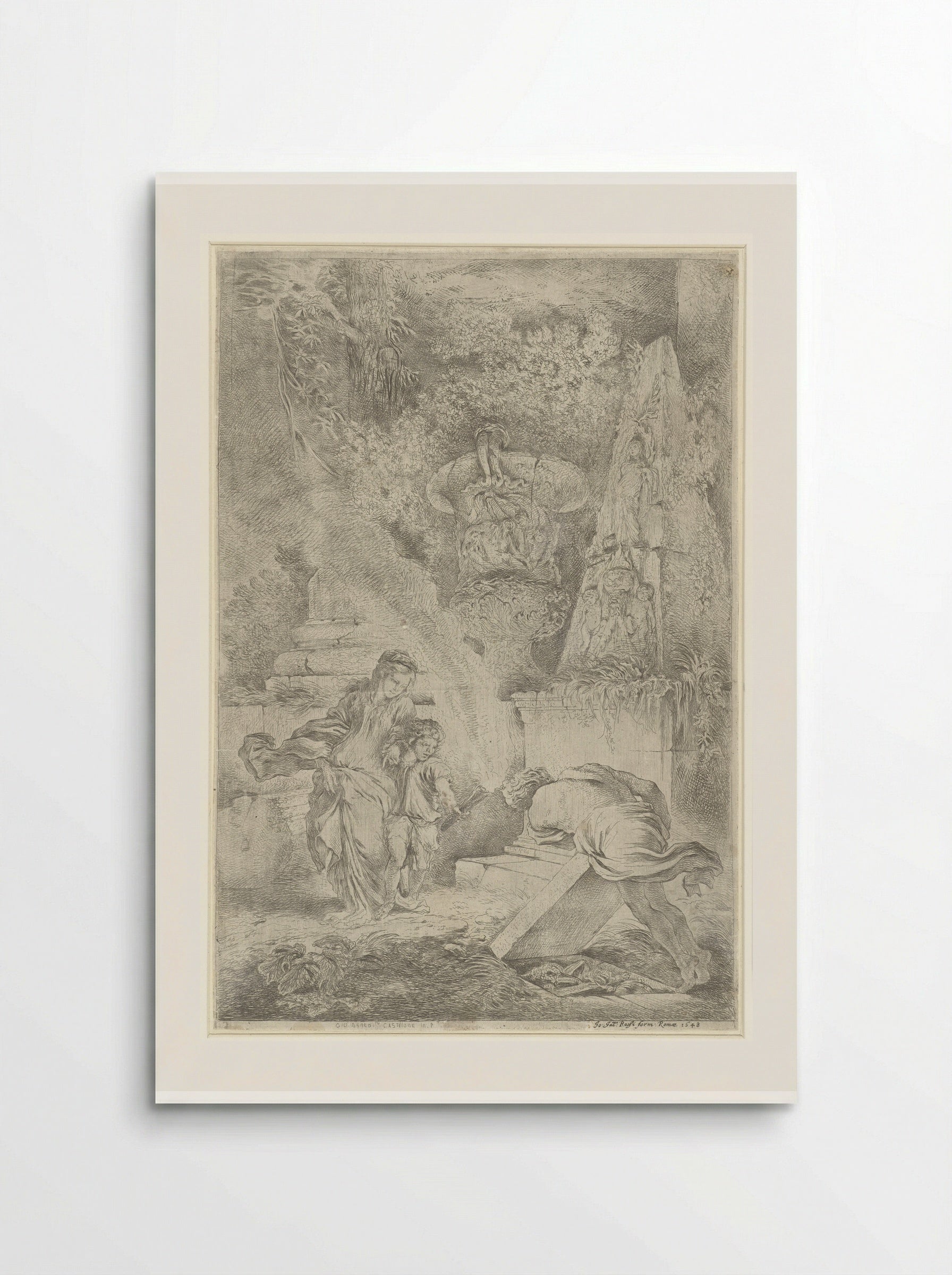 Theseus Discovers His Father's Weapons - Giovanni Benedetto Castiglione - Poster
