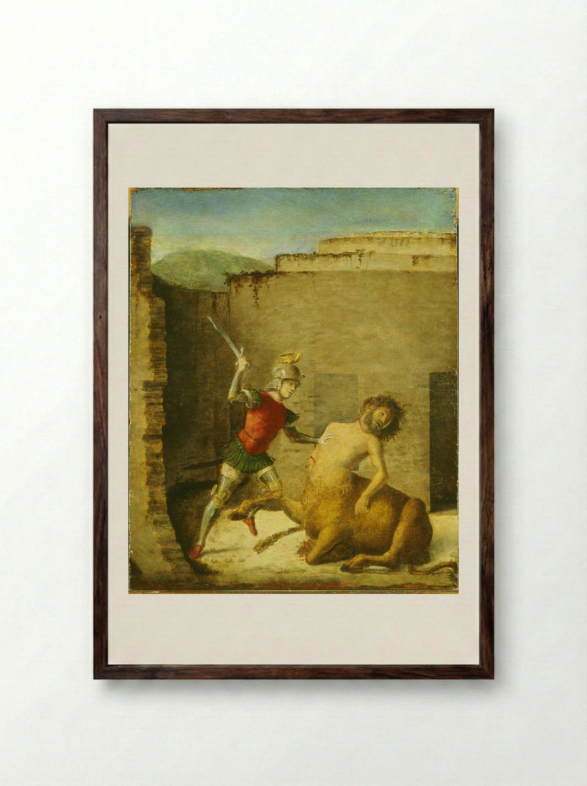 Theseus and the Centaur - Cima da Conegliano - Framed Print Dark Wood