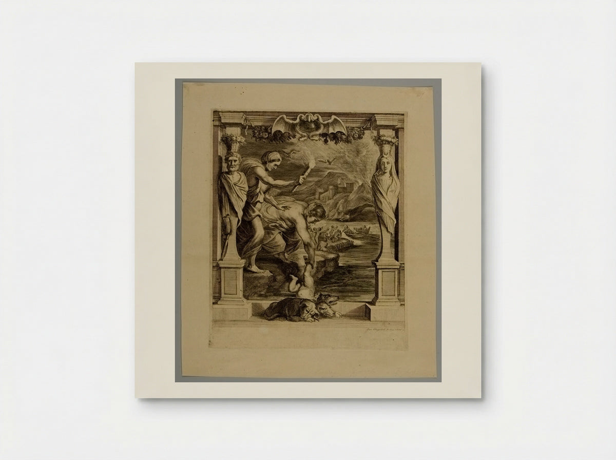 Thetis Plunging Achilles into the River Styx - Frans Ertinger - Poster