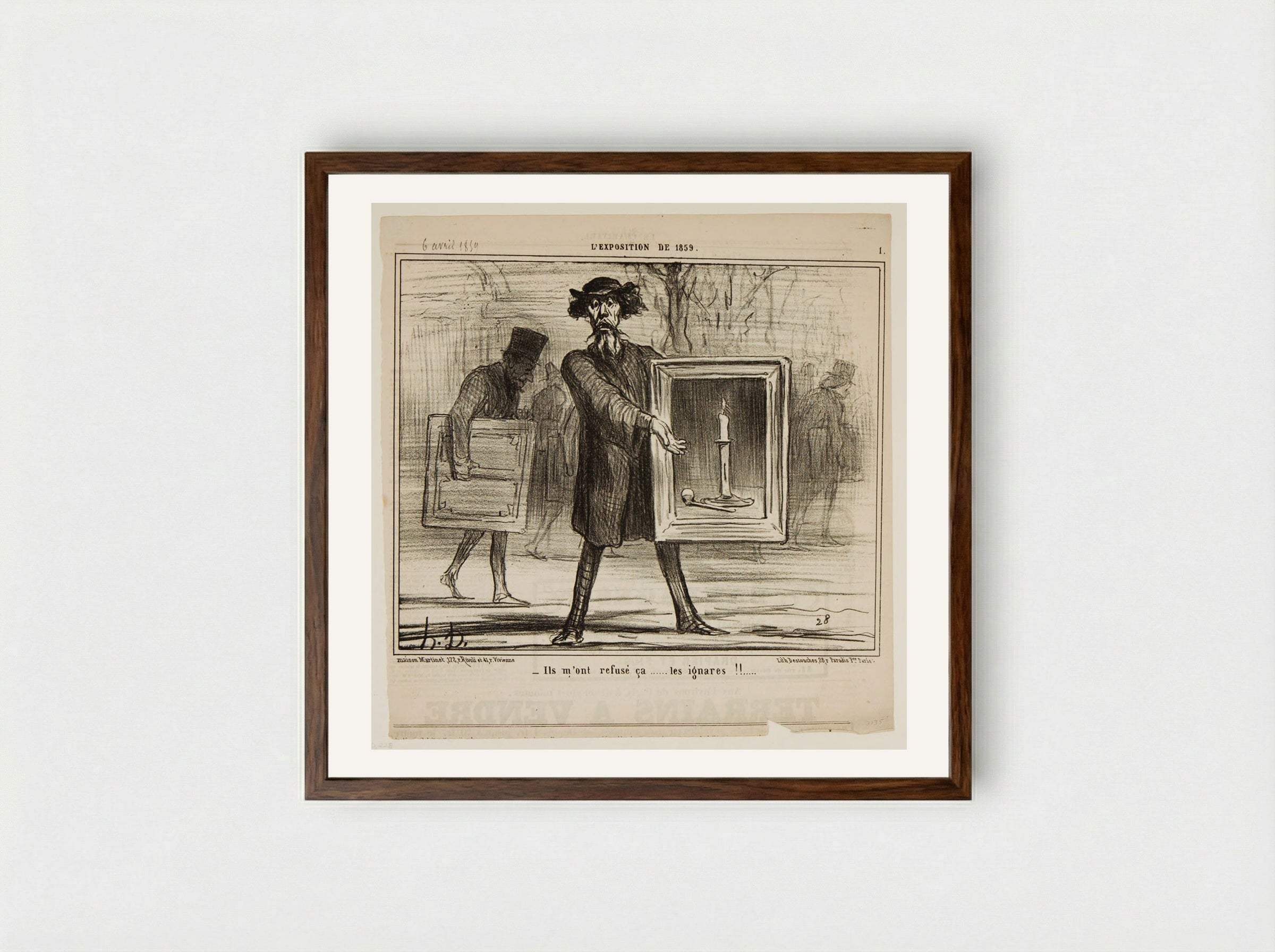 They turned down this of mine...the ignoramuses!!... - Honoré-Victorin Daumier - Framed Print Dark Wood
