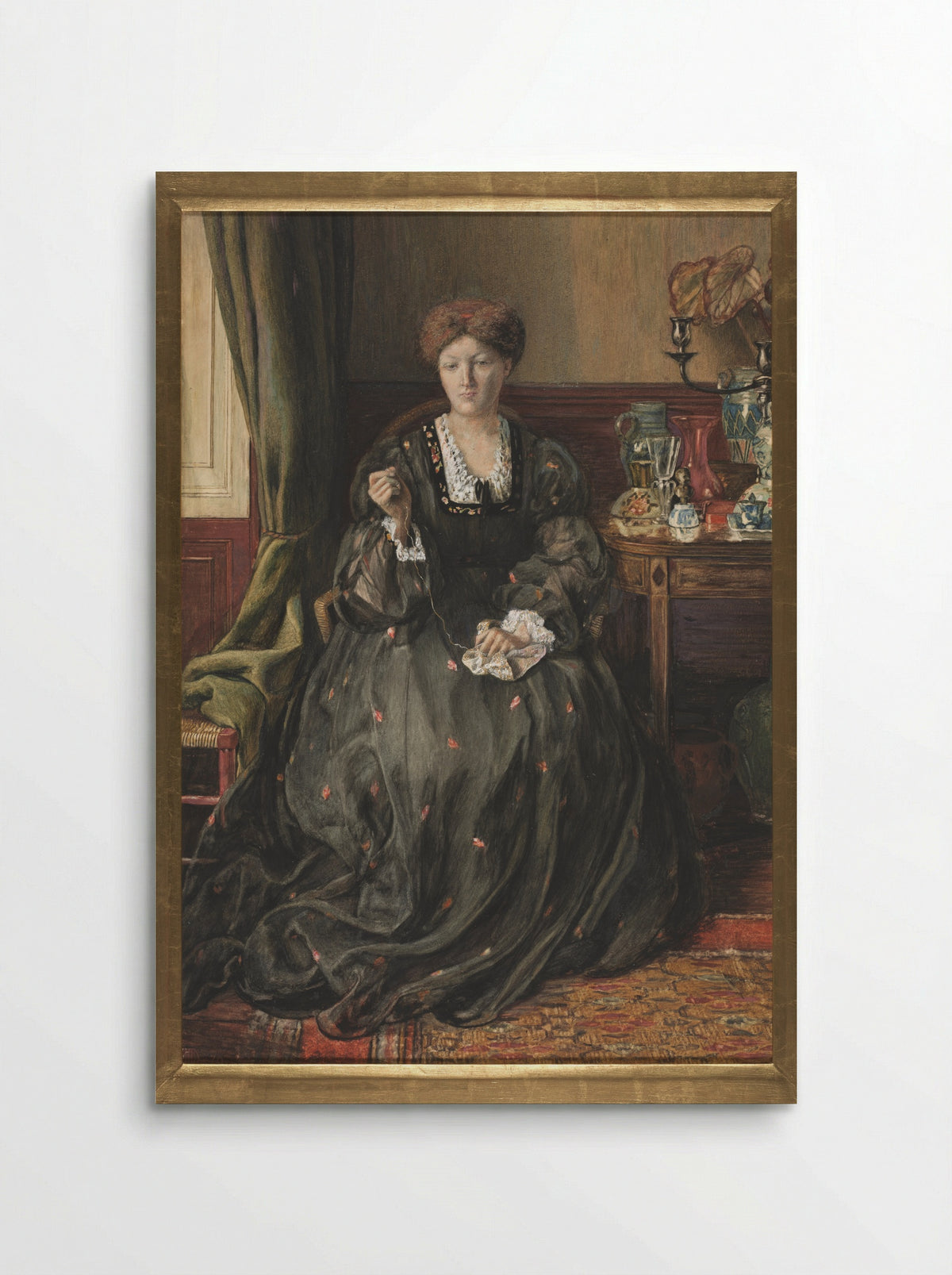 Thinking, Portrait of Emma Madox Brown - Catherine Madox Brown - Poster