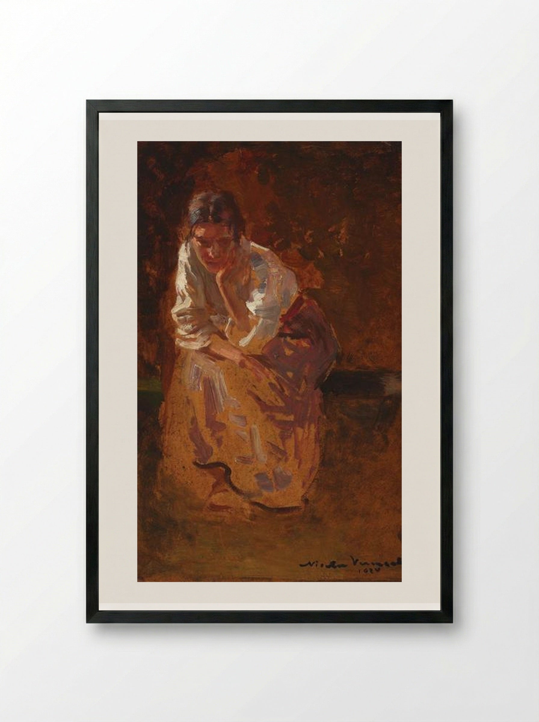 Thinking - Nicolae Vermont - Framed Print Black