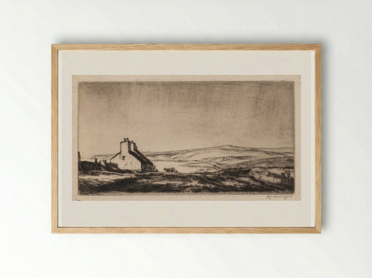 Third Study for 'The Ballantrae Road' - Muirhead Bone - Framed Print Wood
