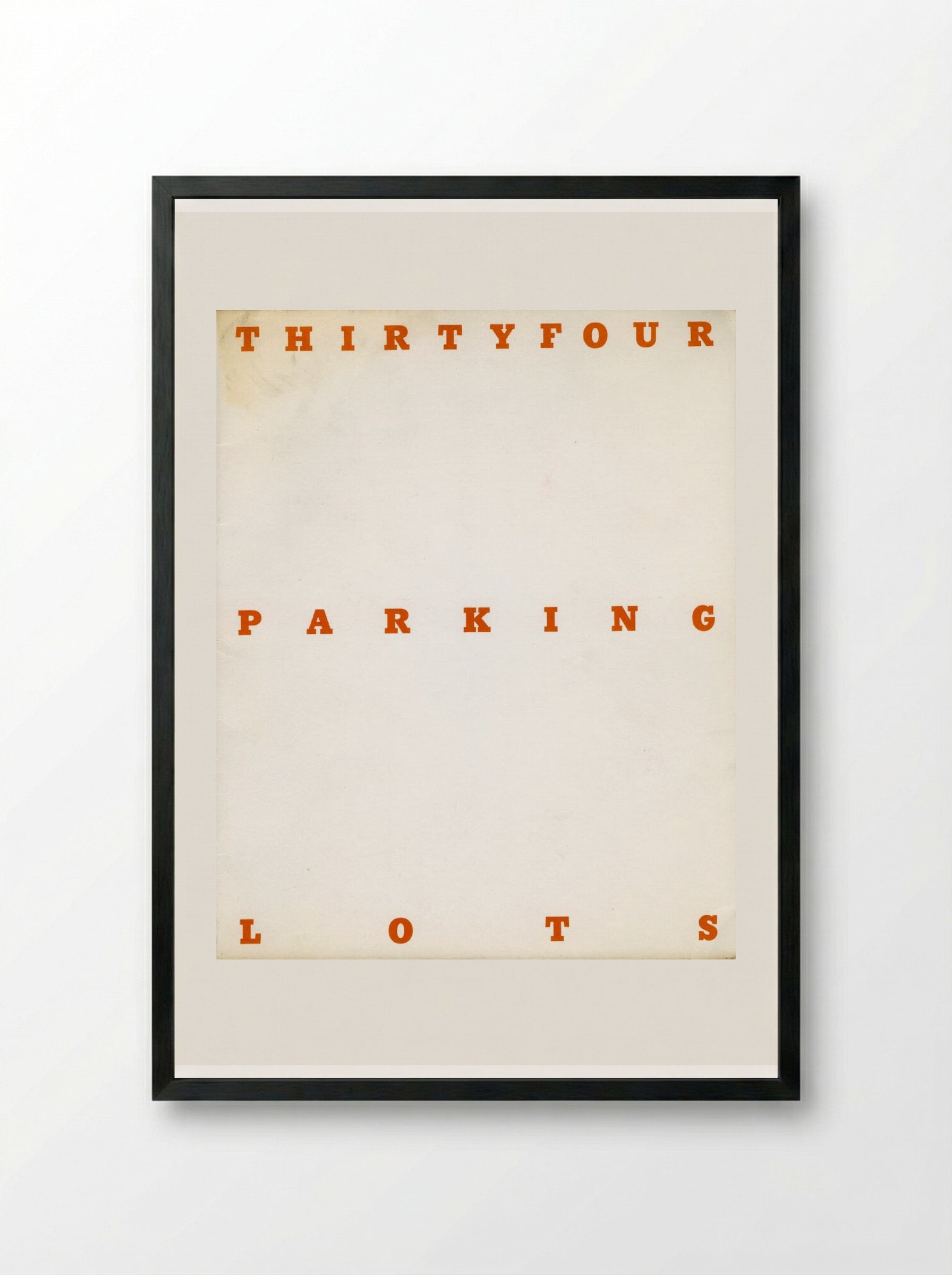 Thirty-Four Parking Lots - Edward Ruscha - Framed Print Black