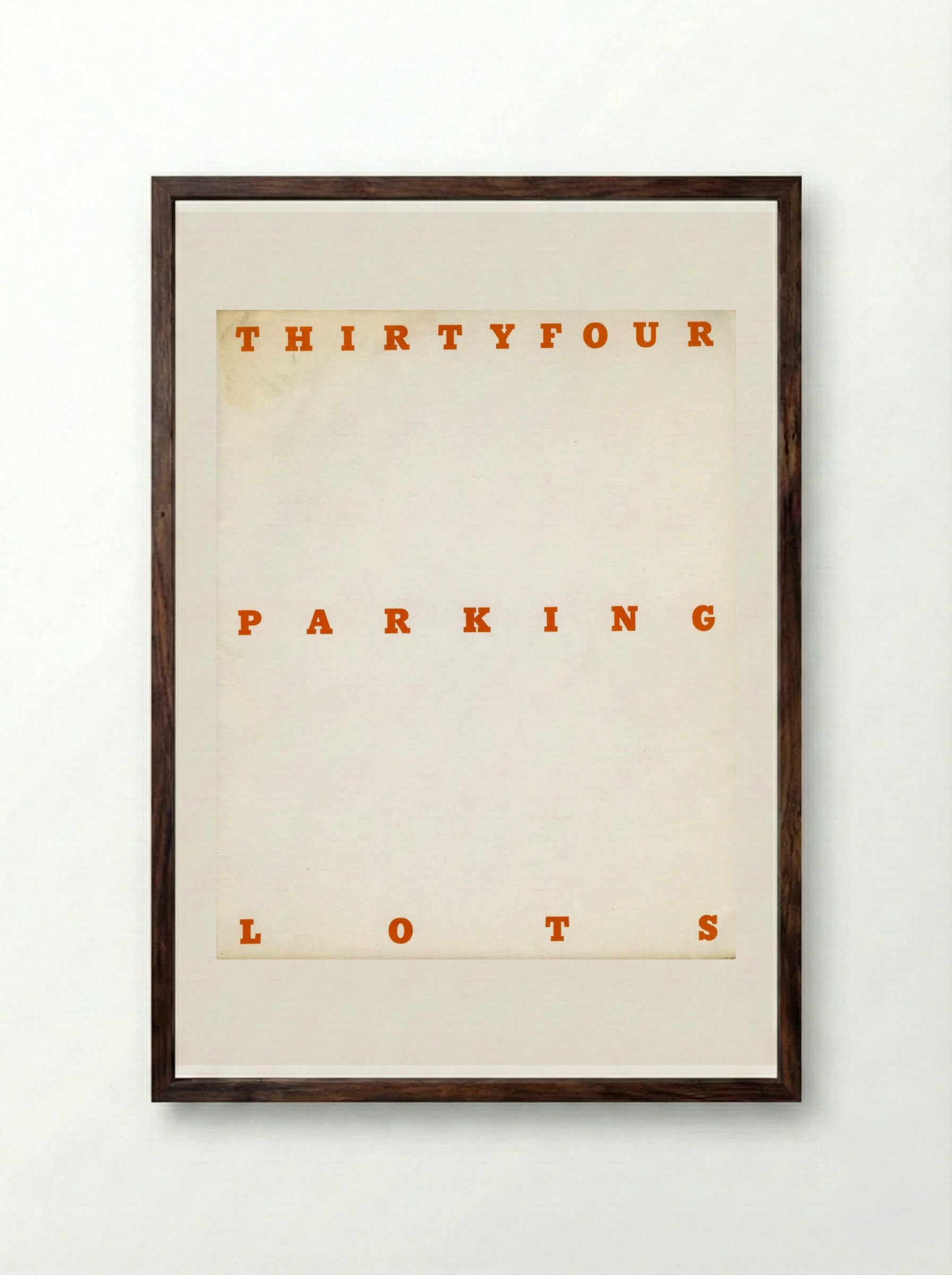 Thirty-Four Parking Lots - Edward Ruscha - Framed Print Dark Wood