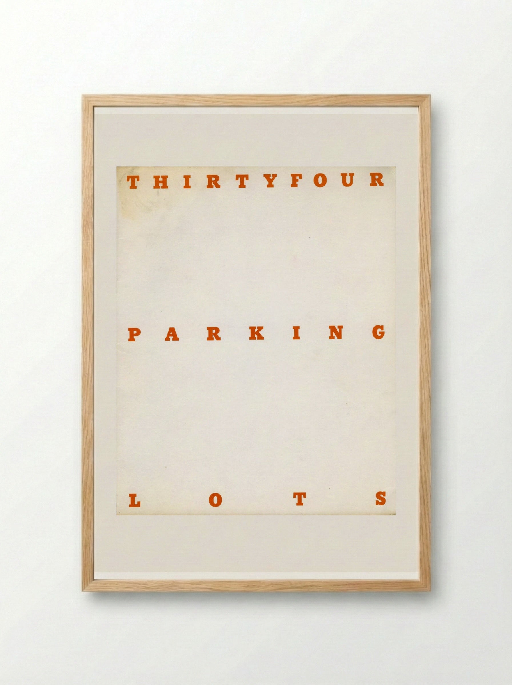 Thirty-Four Parking Lots - Edward Ruscha - Framed Print Wood