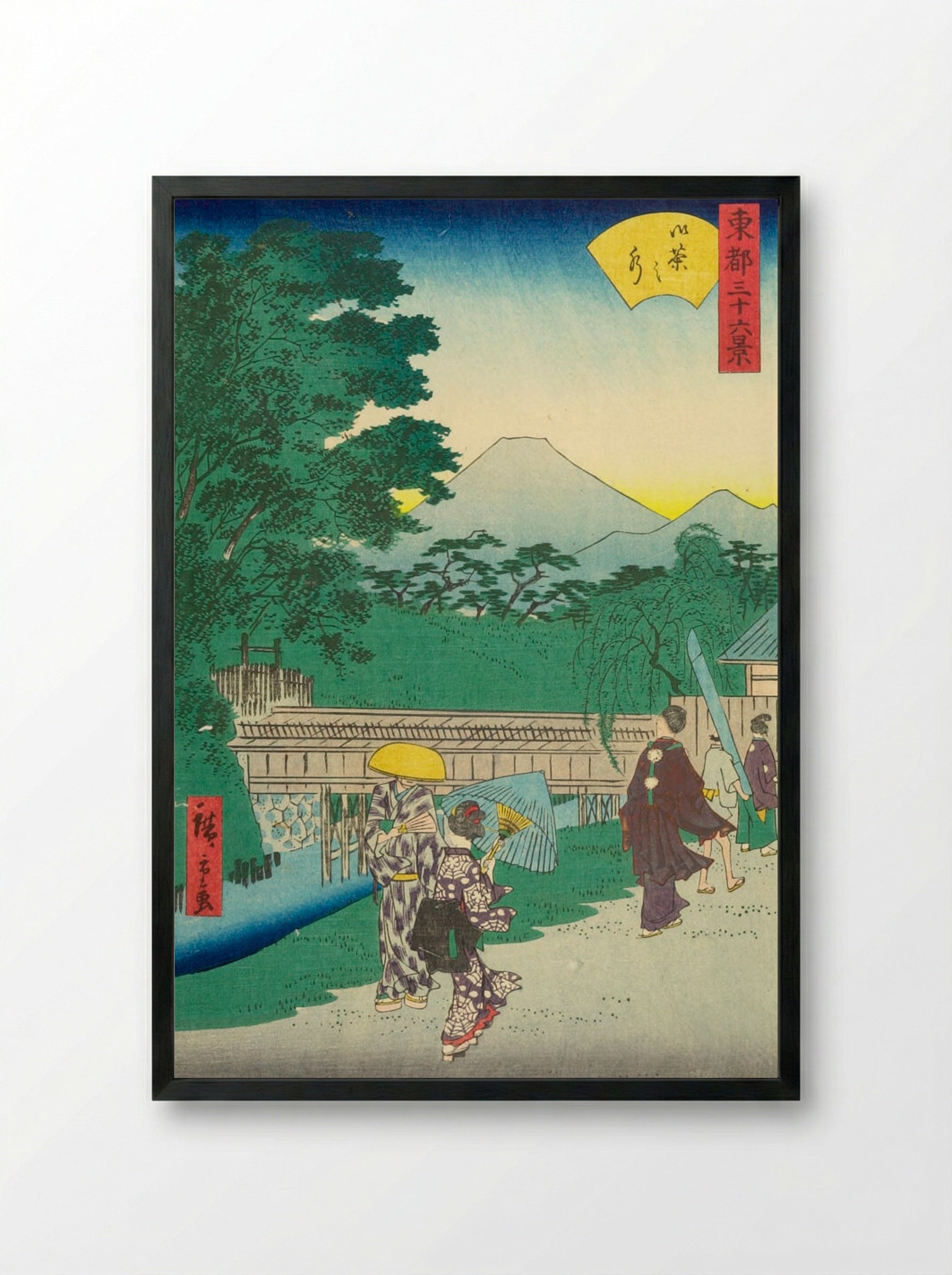 Thirty-Six Views of Yedo: Ochanomizu - Utagawa Hiroshige II - Framed Print Black
