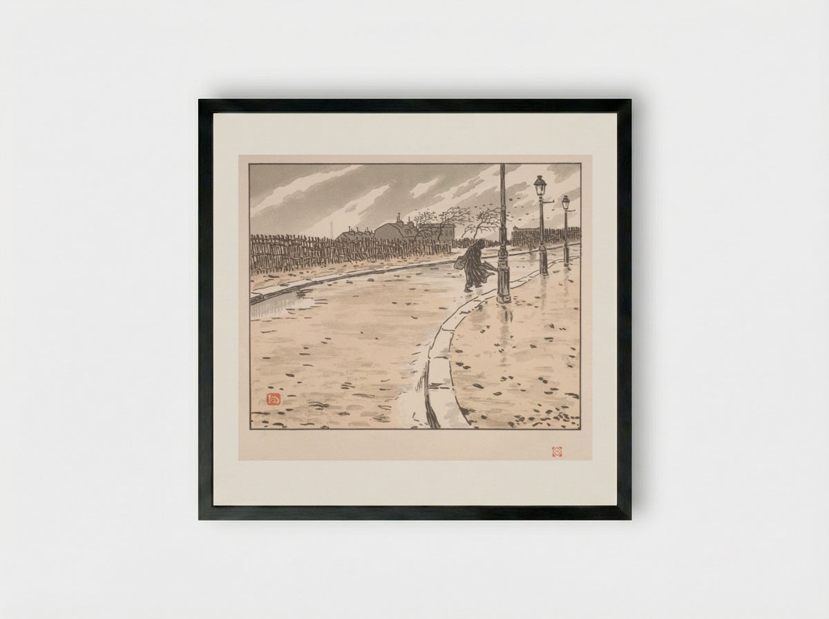 Thirty-Six Views of the Eiffel Tower: From Lamarck Street - Henri Rivière - Framed Print Black