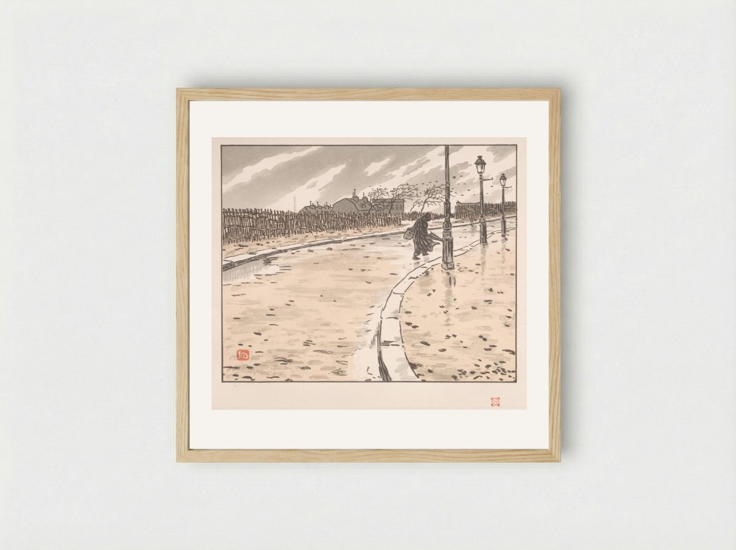 Thirty-Six Views of the Eiffel Tower: From Lamarck Street - Henri Rivière - Framed Print Wood